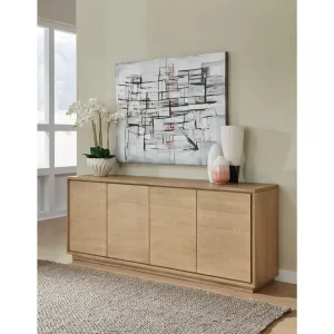 One Modern Coastal Four Door Sideboard in White Oak Modus