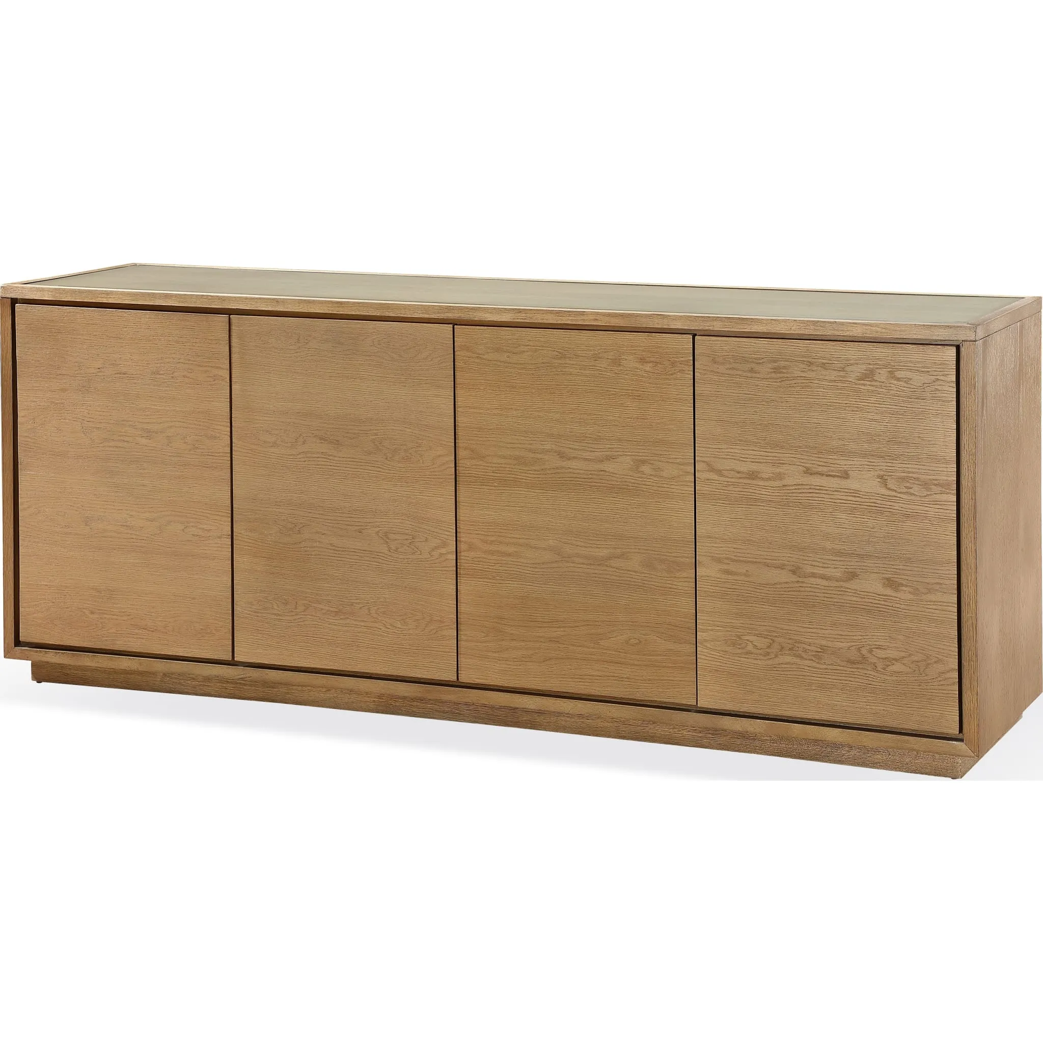 One Modern Coastal Four Door Sideboard in White Oak Modus