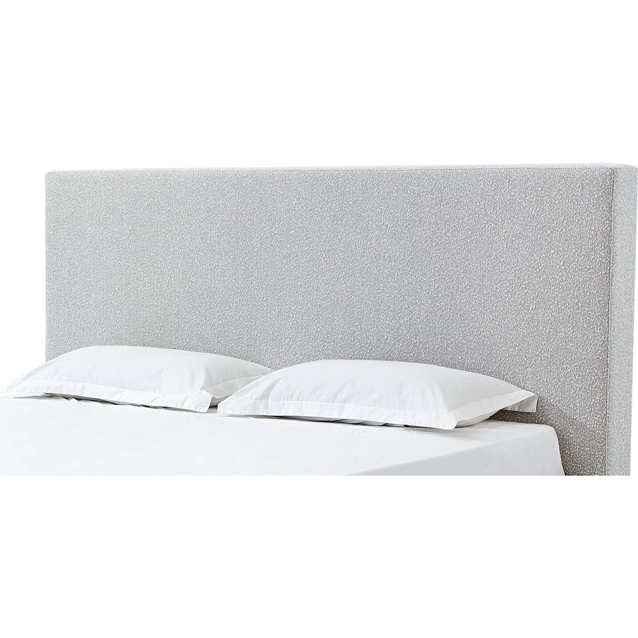 One Upholstered Modern Headboard in Cotton Ball Boucle Modus