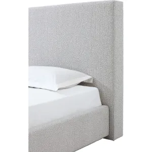 One Upholstered Modern Headboard in Cotton Ball Boucle Modus