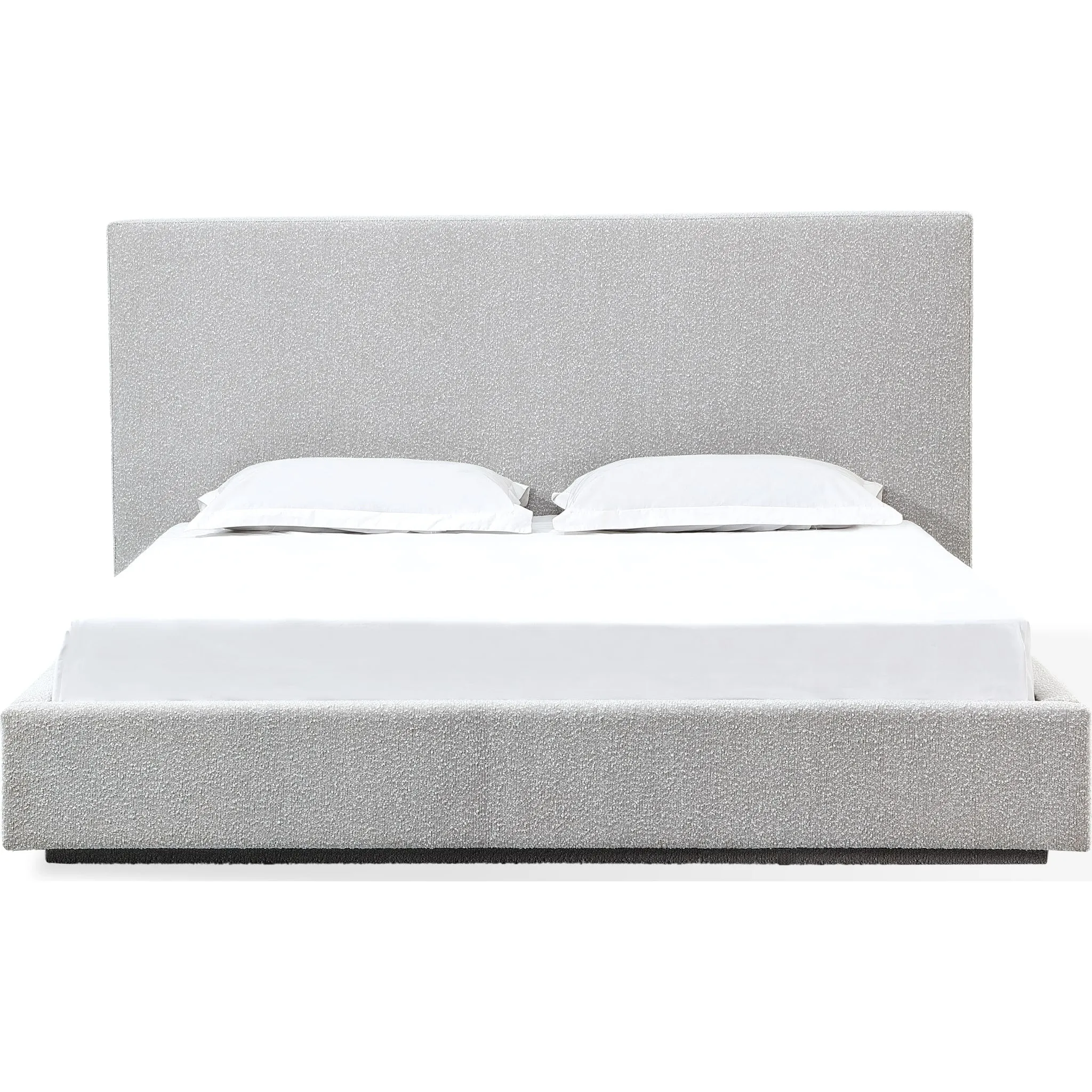 One Upholstered Platform Bed in Cotton Ball Boucle Modus
