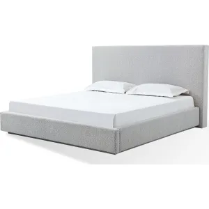 One Upholstered Platform Bed in Cotton Ball Boucle Modus