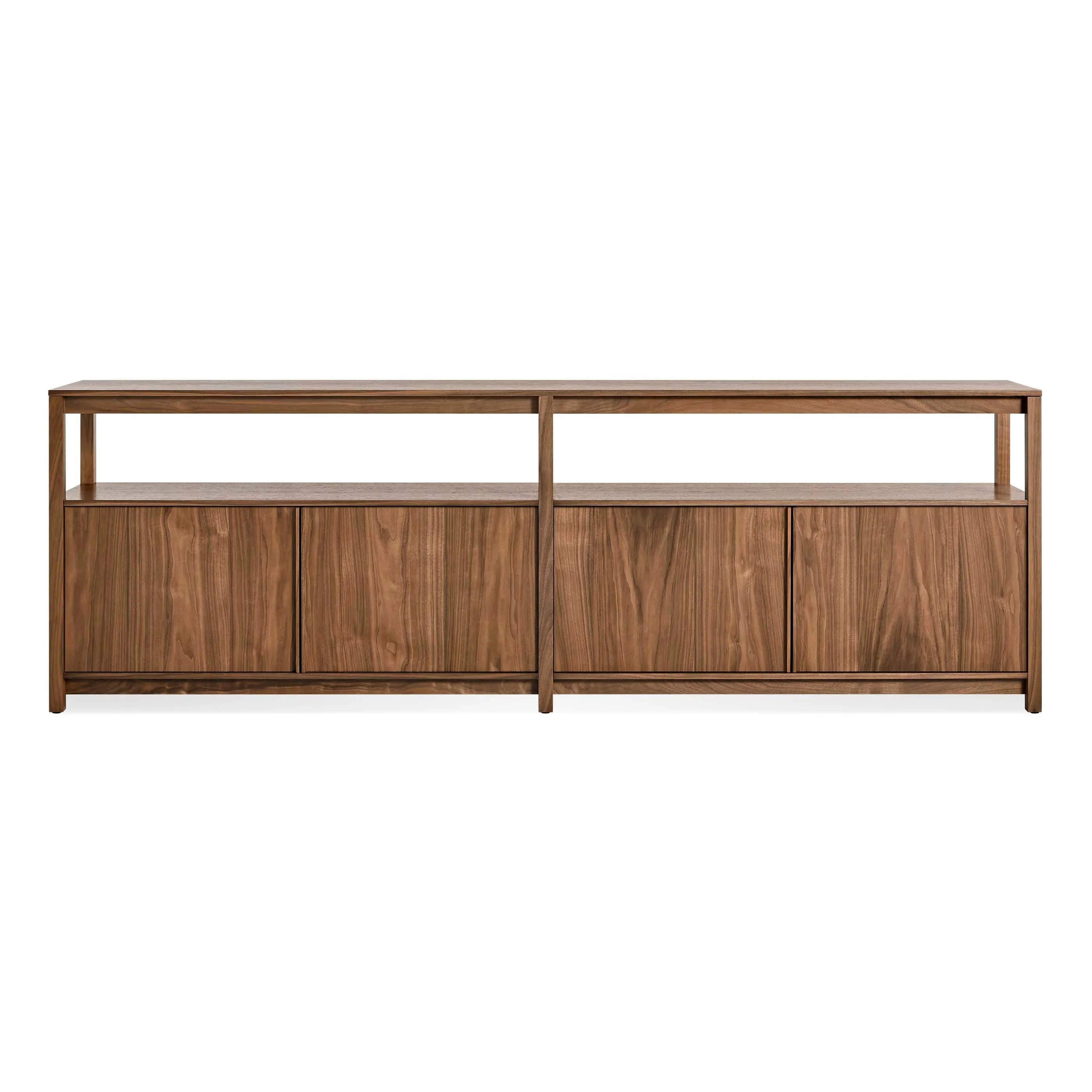Open Plan Long and Low Bookcase with Storage