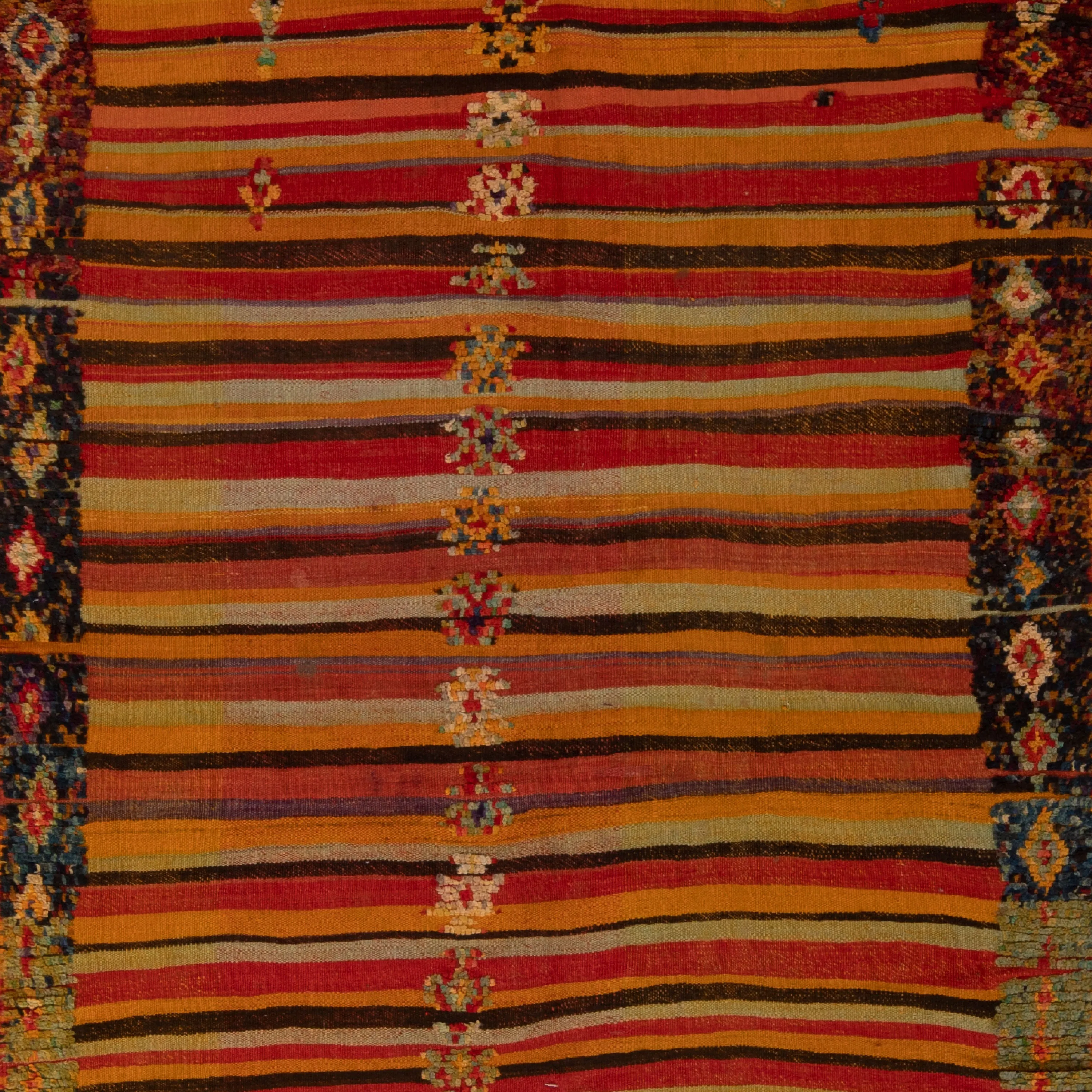 Orange Vintage Moroccan Wool Runner - 4'5" x 8'2"