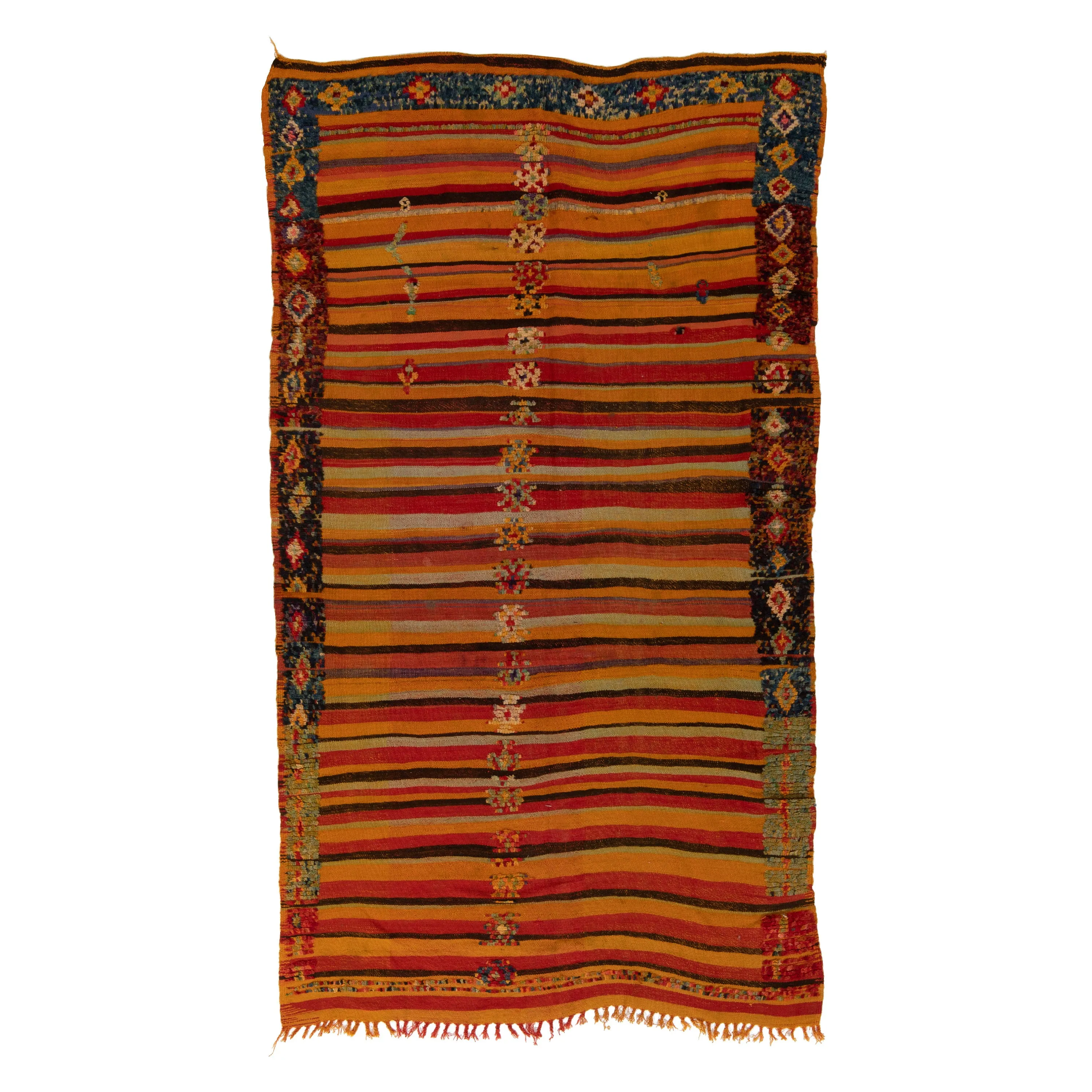 Orange Vintage Moroccan Wool Runner - 4'5" x 8'2"