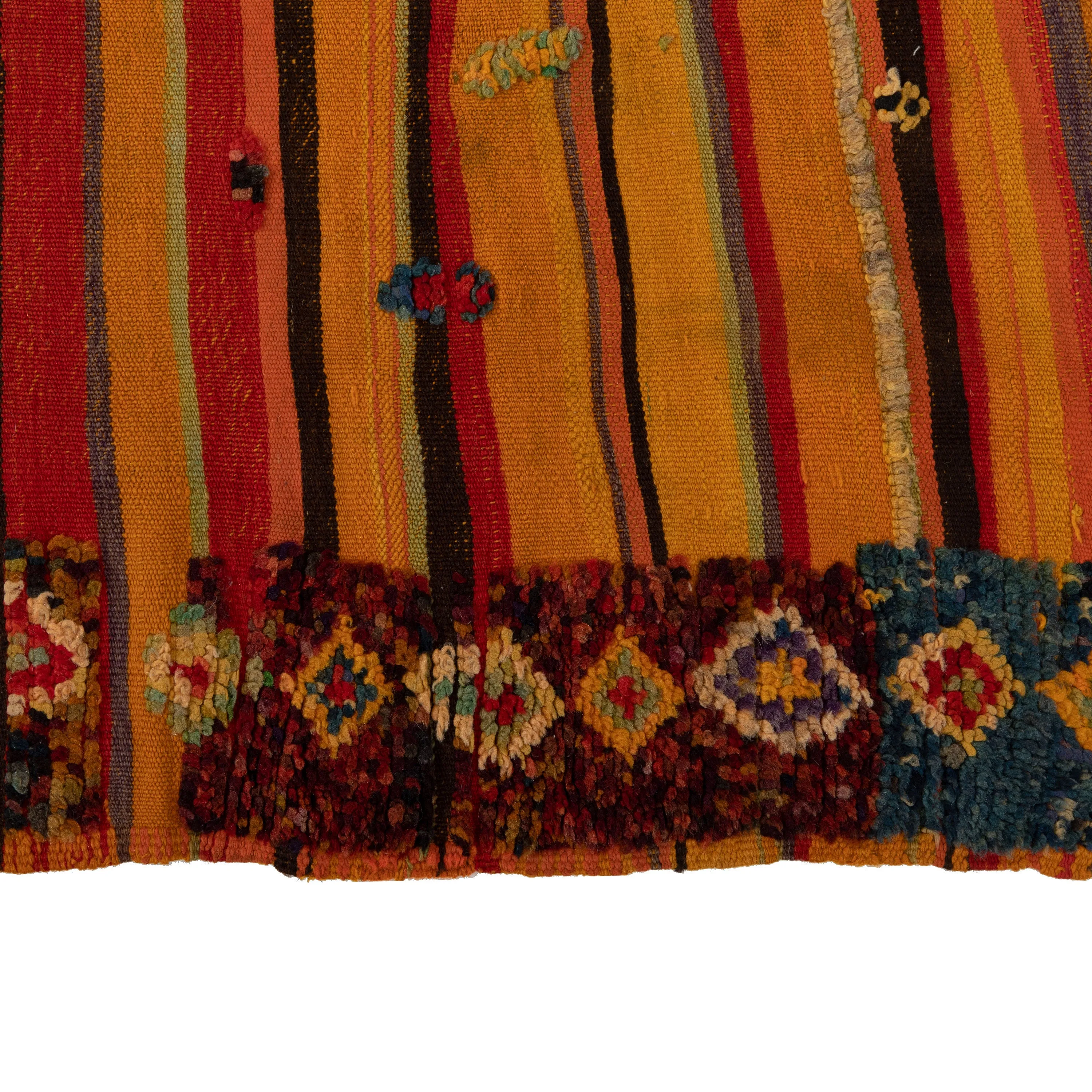 Orange Vintage Moroccan Wool Runner - 4'5" x 8'2"