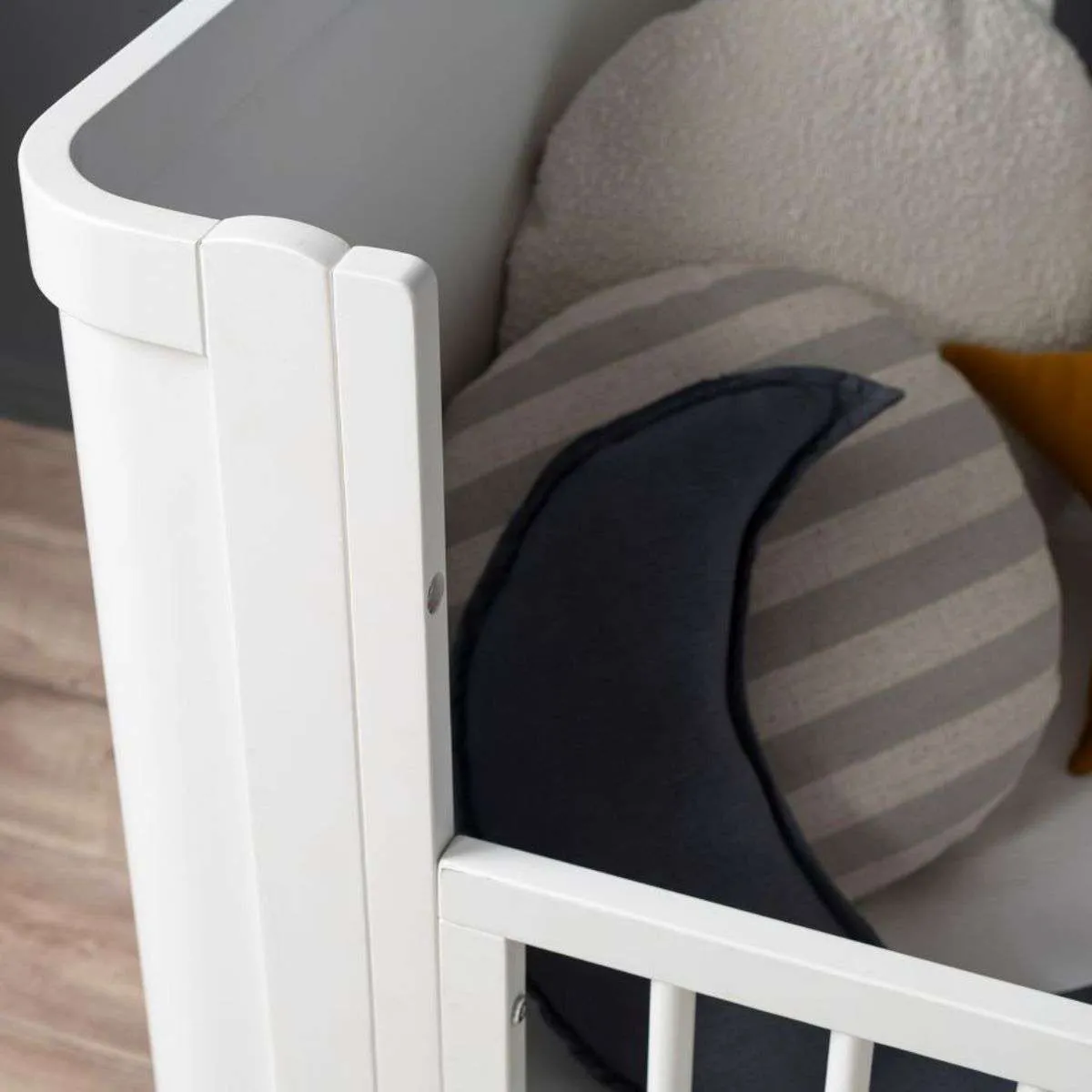 Orlando Contempo Cot Toddler Bed Half Frame - White Mocka