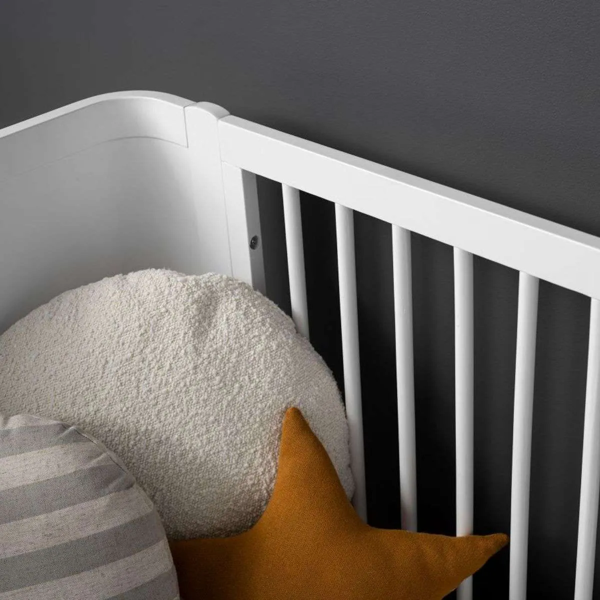 Orlando Contempo Cot Toddler Bed Half Frame - White Mocka
