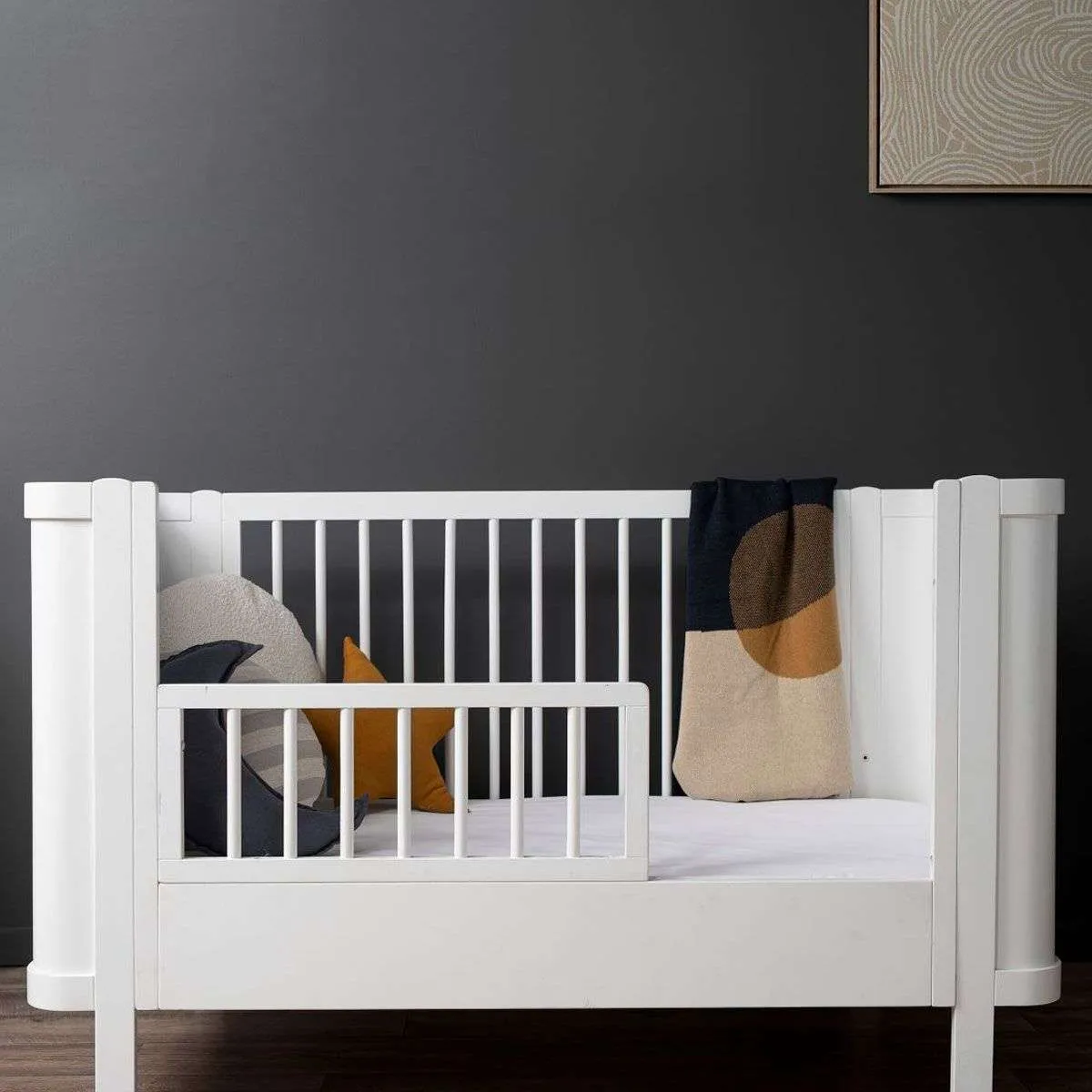 Orlando Contempo Cot Toddler Bed Half Frame - White Mocka