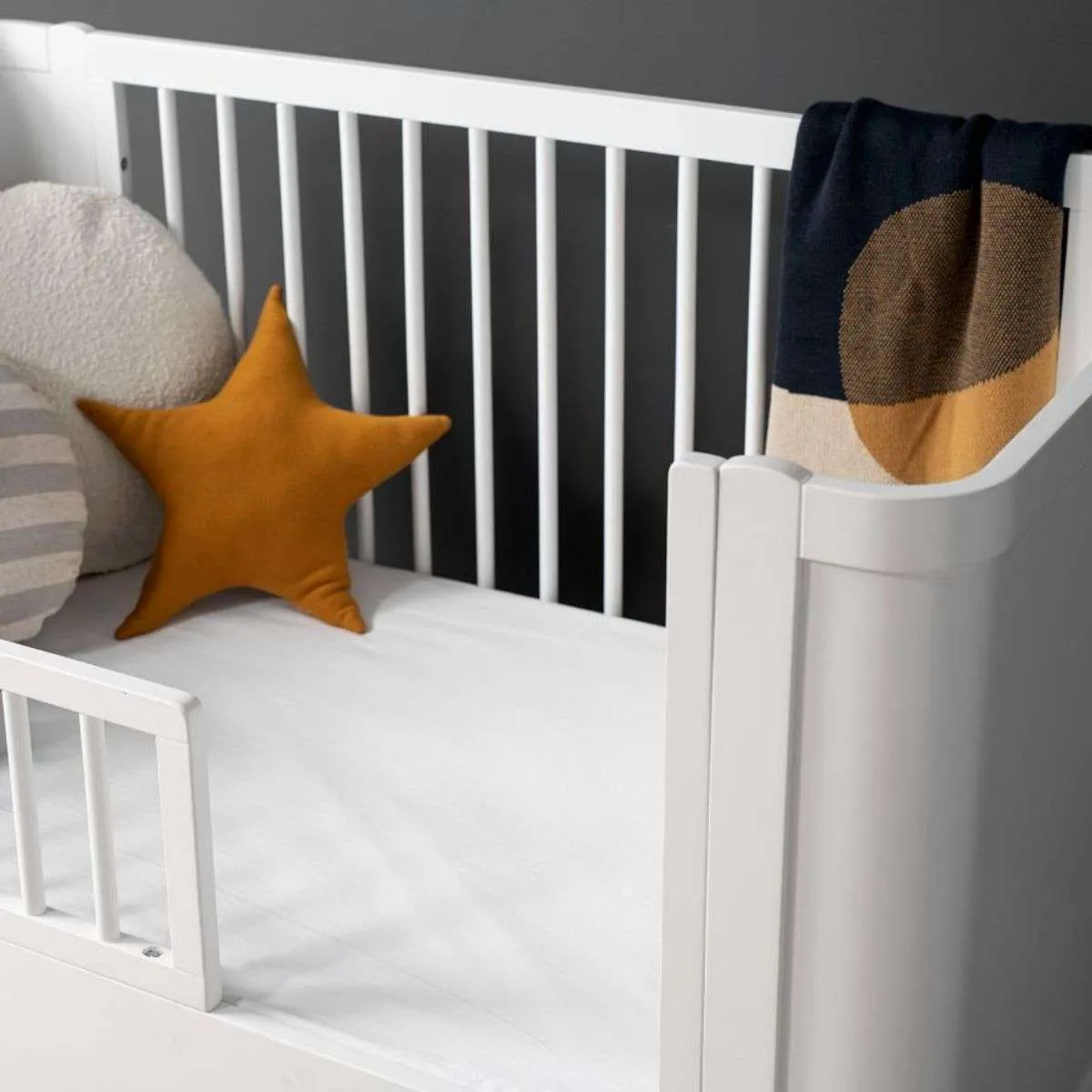 Orlando Contempo Cot Toddler Bed Half Frame - White Mocka