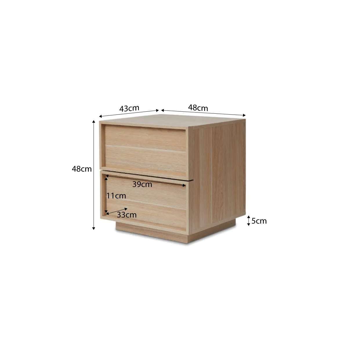 Osaka Bedside Table - Natural Mocka