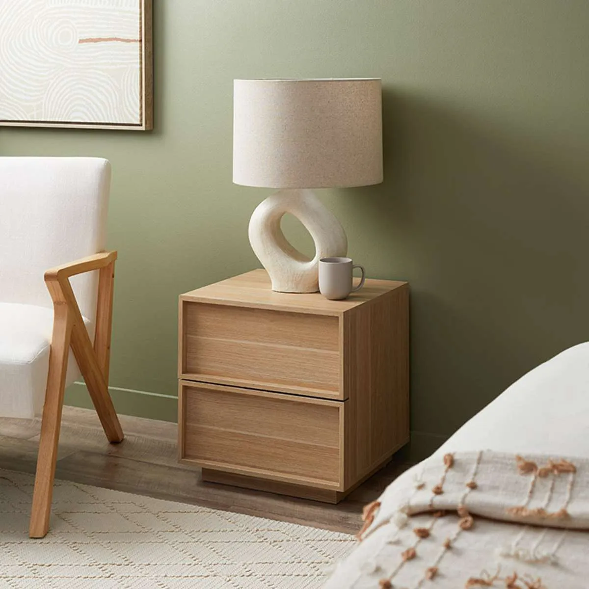 Osaka Bedside Table - Natural Mocka