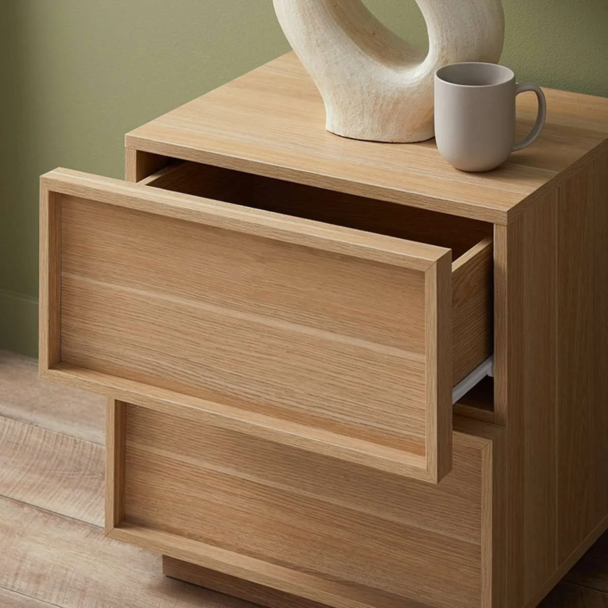 Osaka Bedside Table - Natural Mocka
