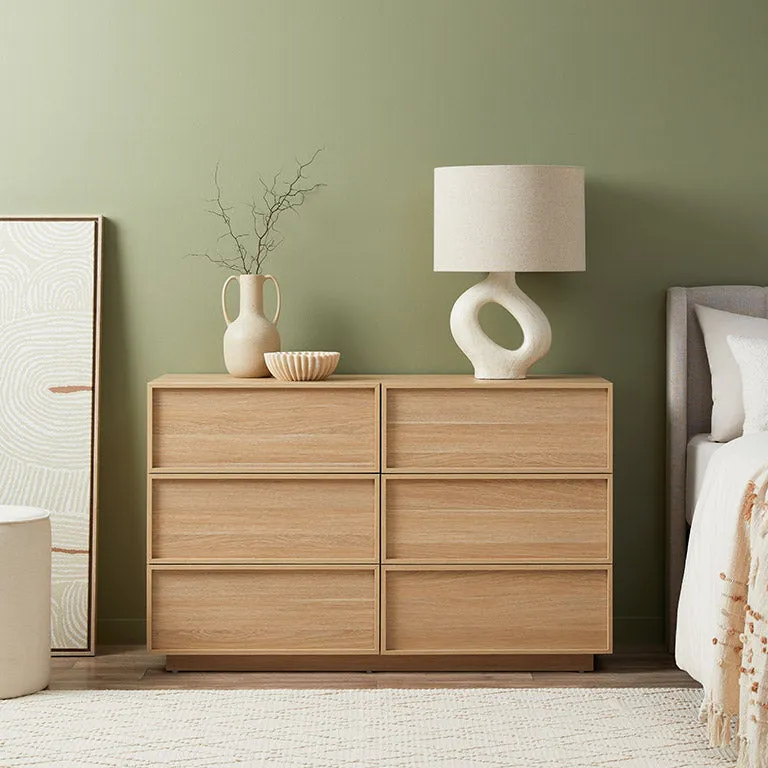 Osaka Six Drawer - Natural Mocka