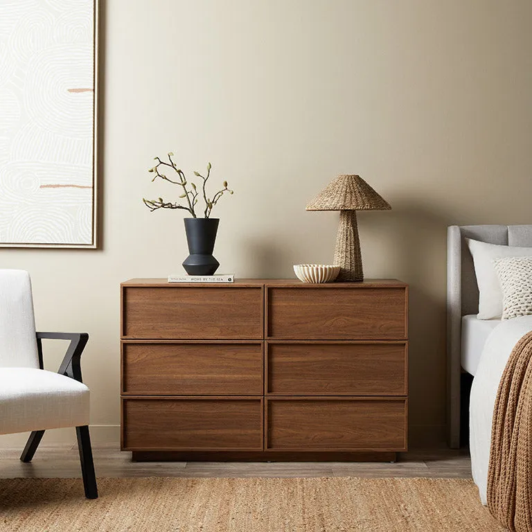 Osaka Six Drawer - Walnut Mocka