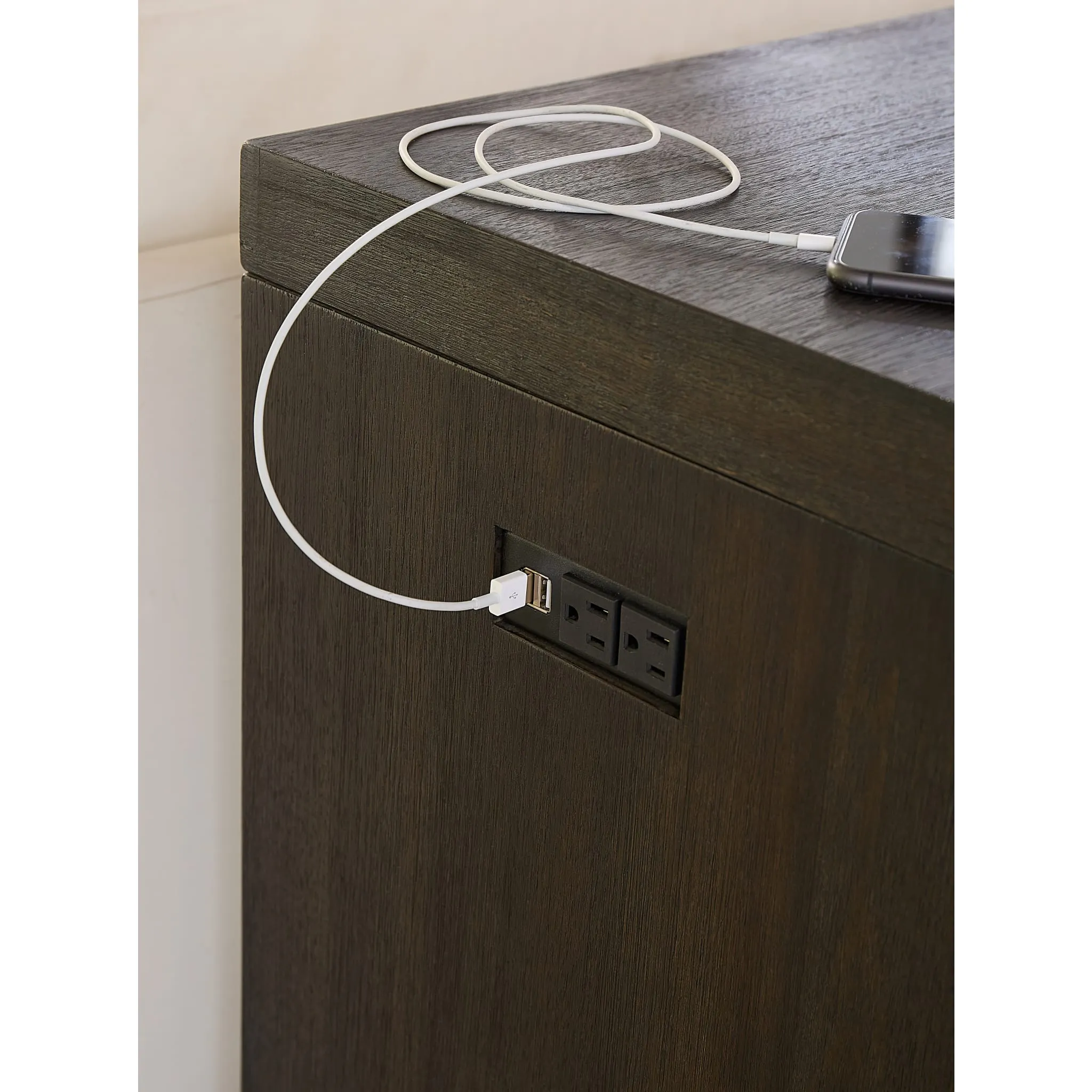 Oxford Gathering Table with USB/Power in Basalt Grey Modus