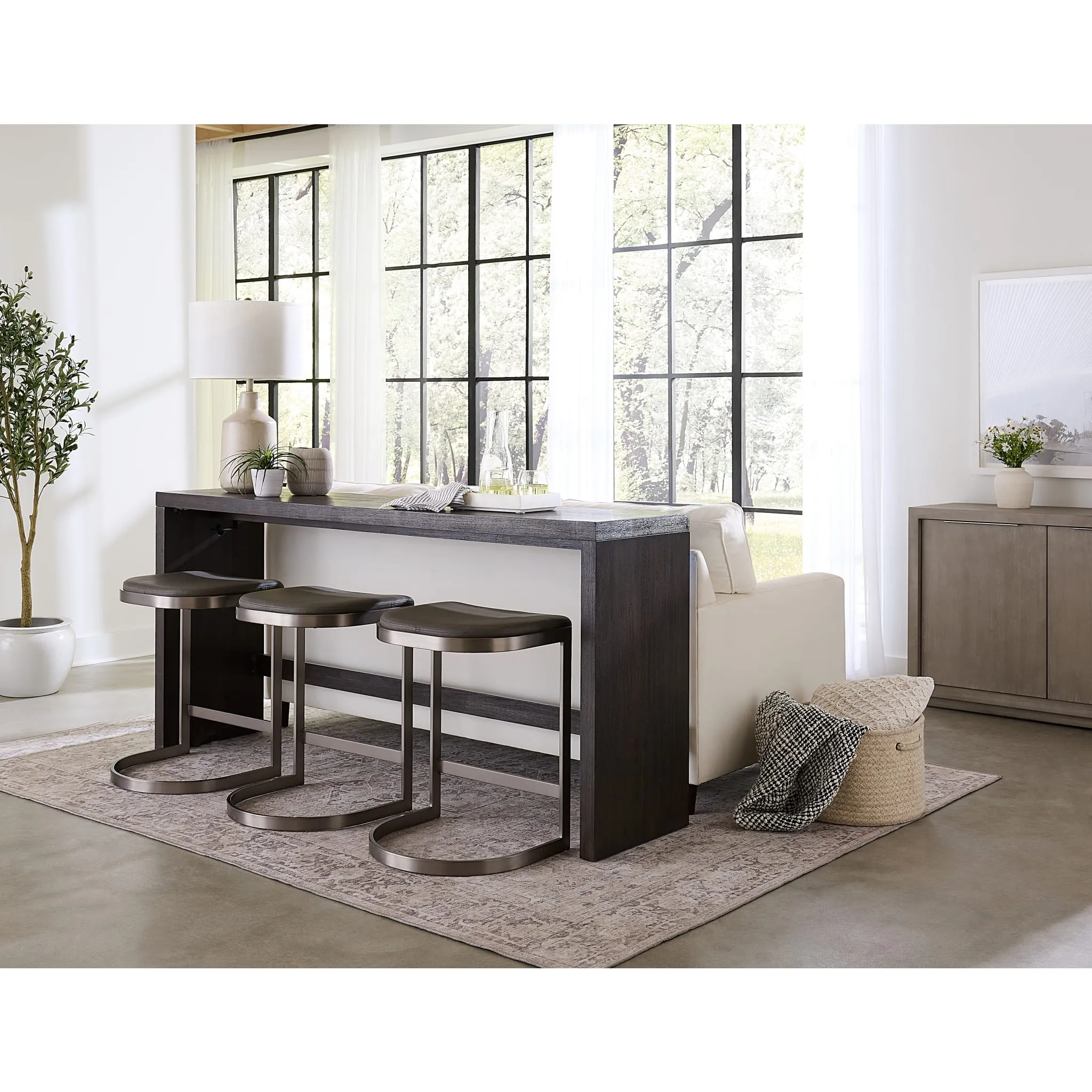 Oxford Gathering Table with USB/Power in Basalt Grey Modus