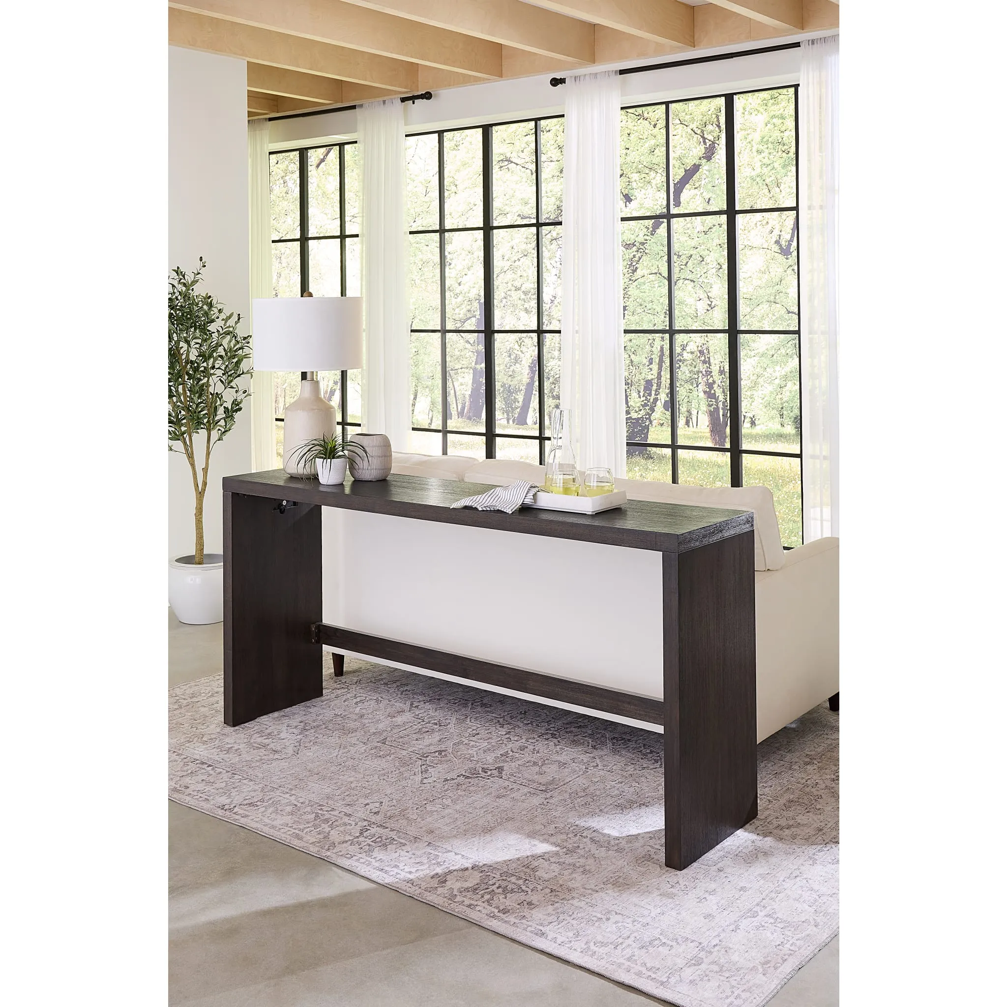 Oxford Gathering Table with USB/Power in Basalt Grey Modus