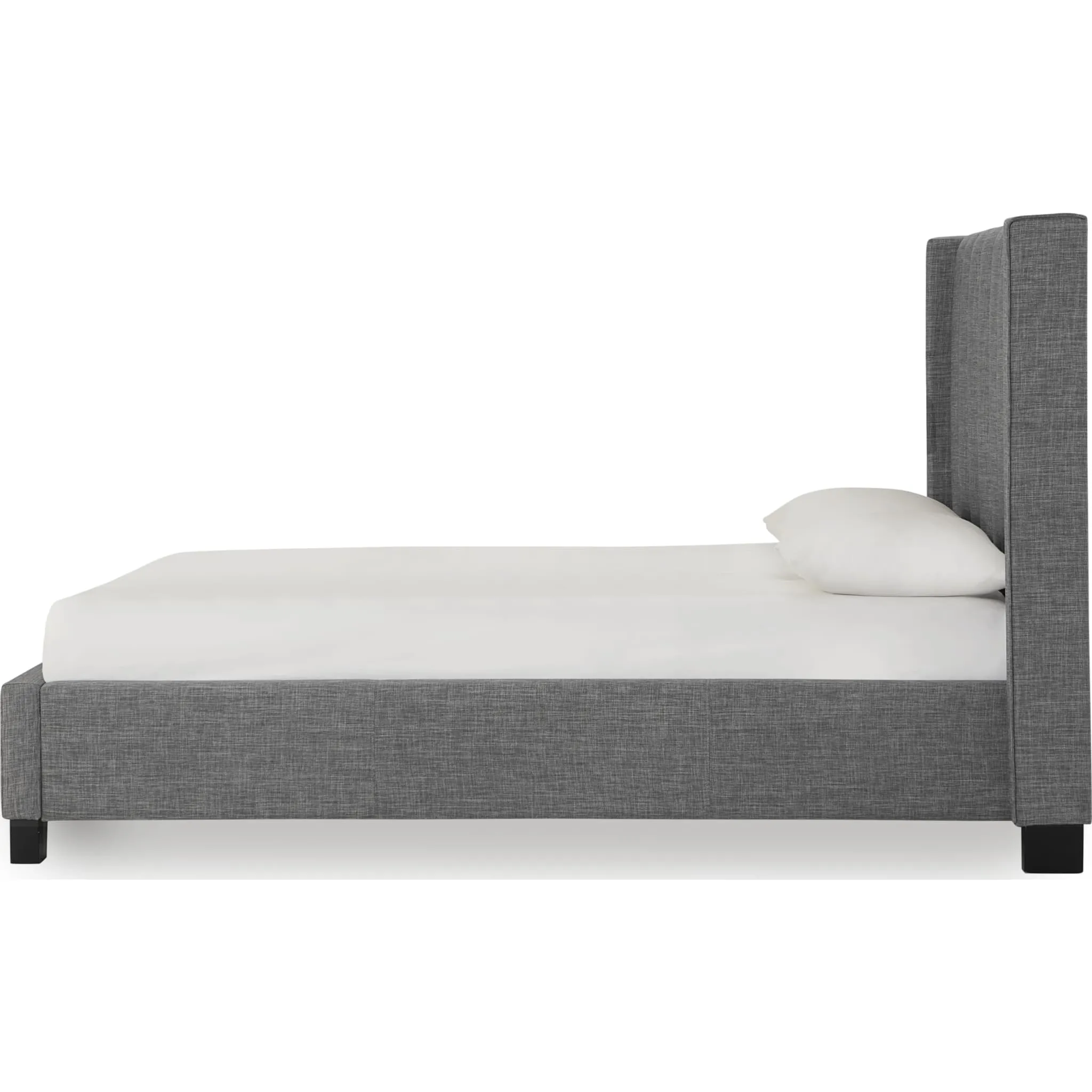 Palermo Upholstered Wingback Platform Bed in Dark Stone Modus