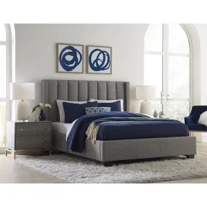 Palermo Upholstered Wingback Platform Bed in Dark Stone Modus