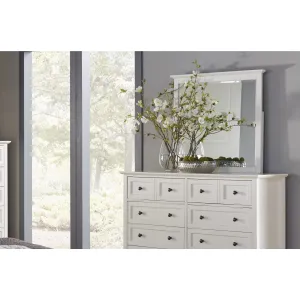 Paragon Beveled Glass Mirror in White Modus