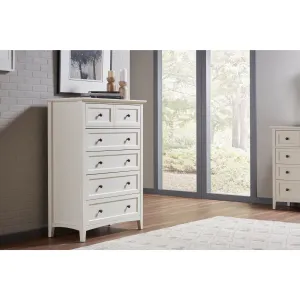 Paragon Five Drawer Chest in White (2024) Modus