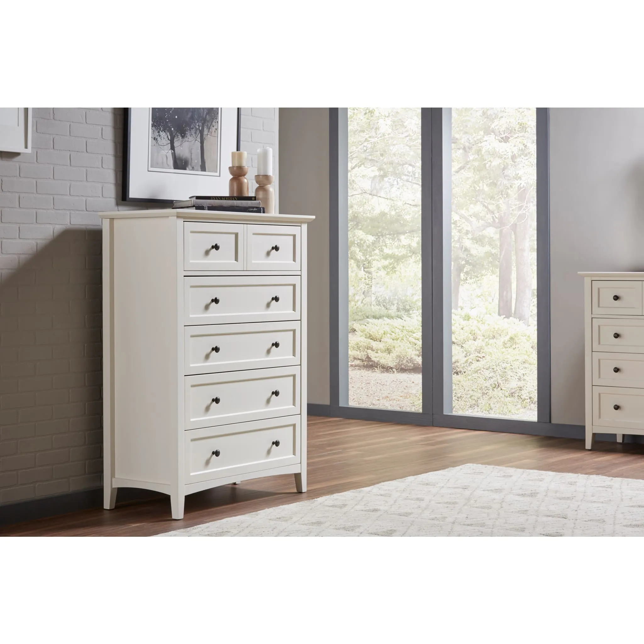 Paragon Five Drawer Chest in White (2024) Modus