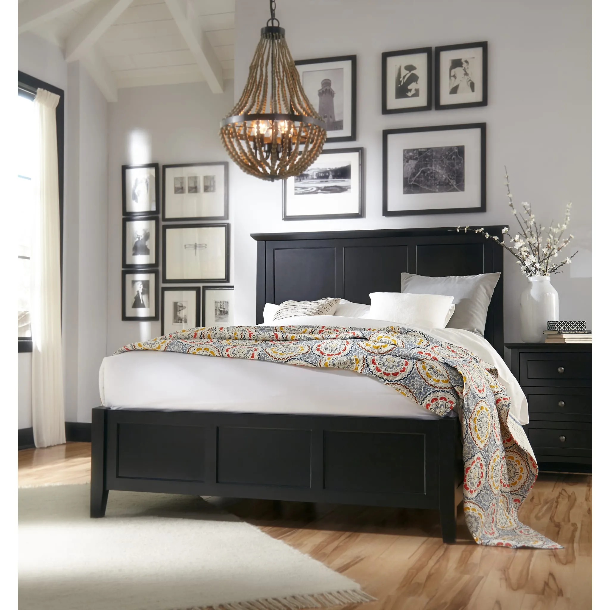Paragon Four Drawer Wood Storage Bed in Black Modus