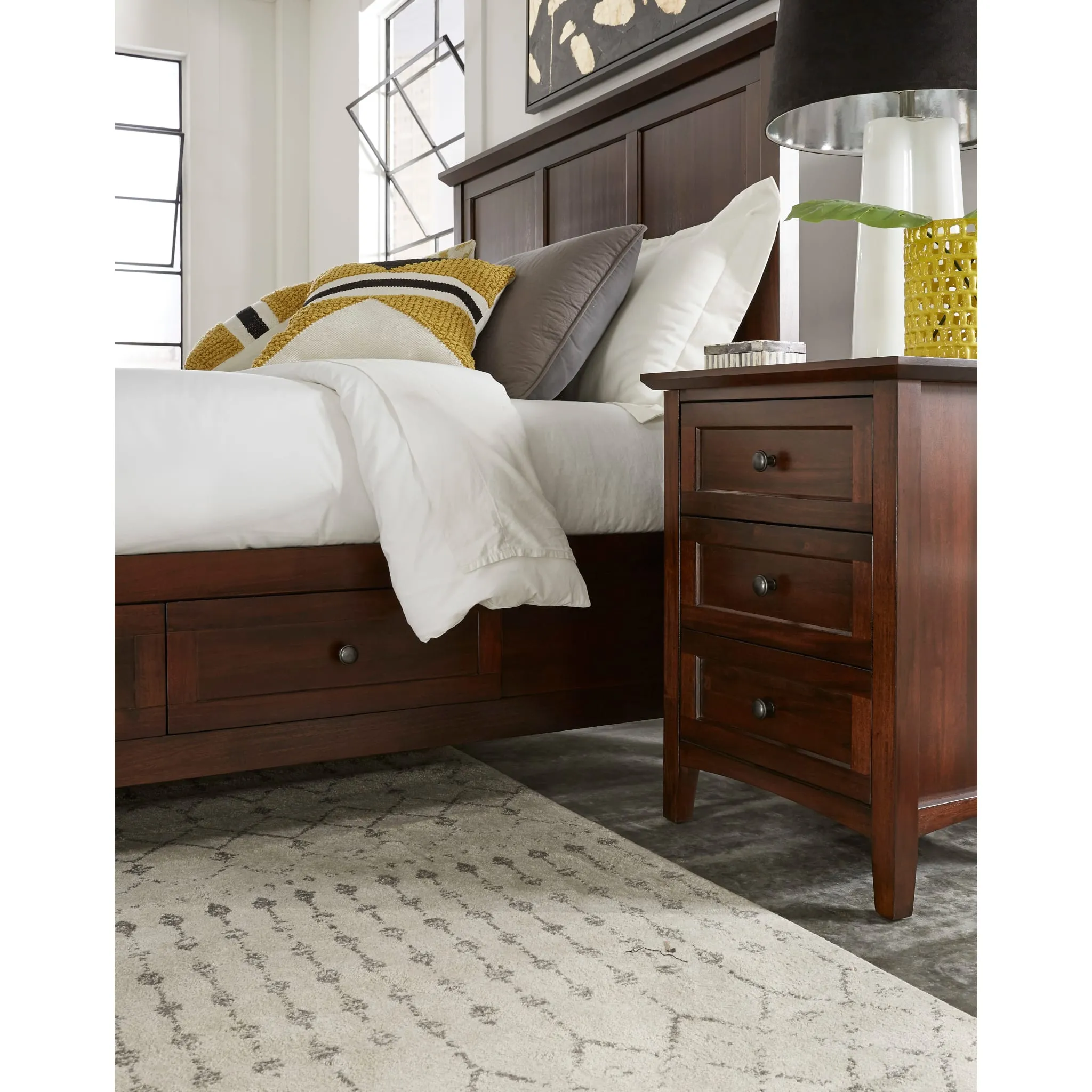 Paragon Four Drawer Wood Storage Bed in Truffle Modus