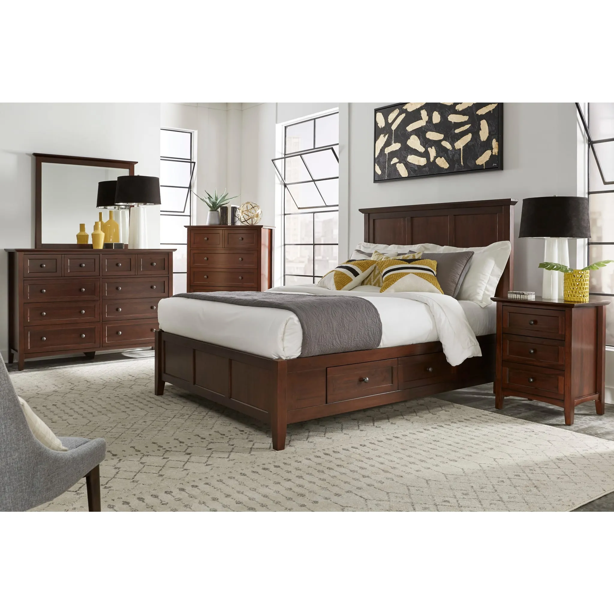 Paragon Four Drawer Wood Storage Bed in Truffle Modus