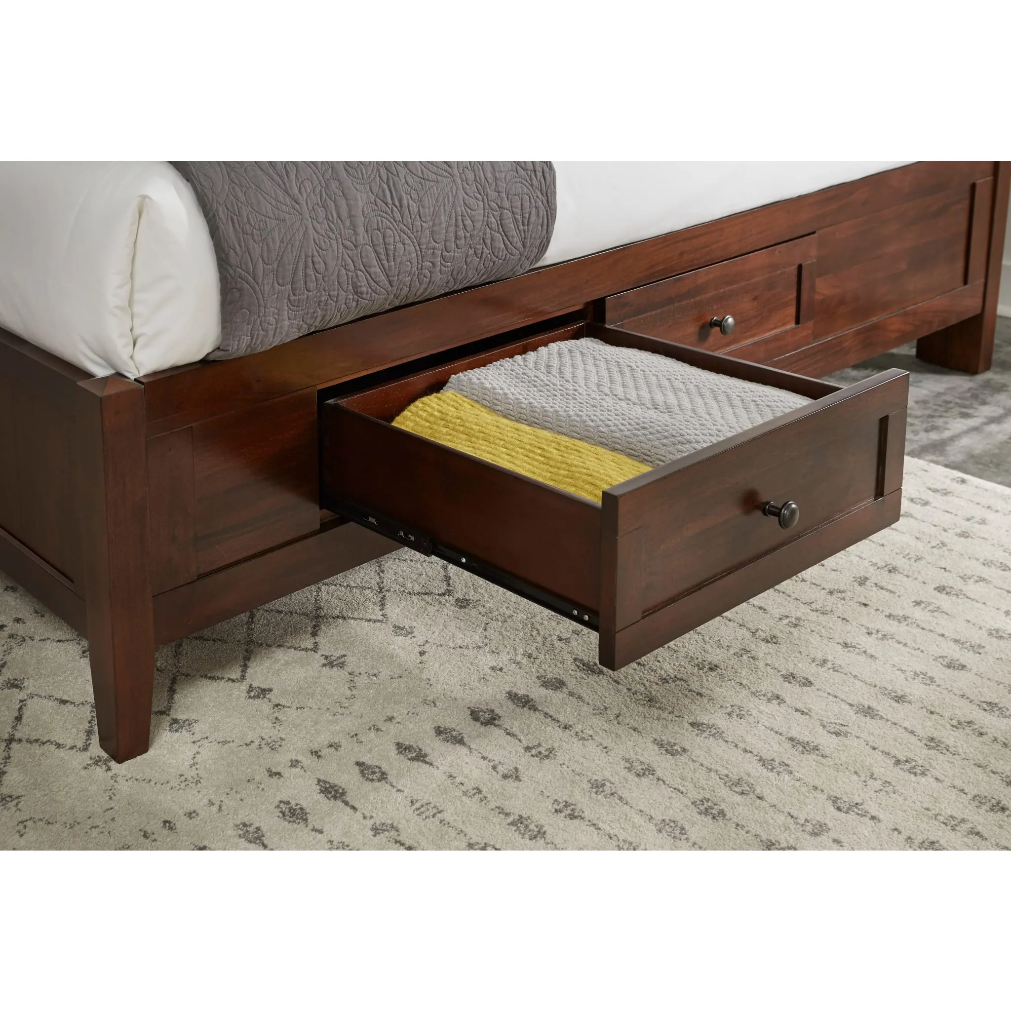 Paragon Four Drawer Wood Storage Bed in Truffle Modus