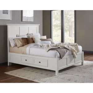 Paragon Four Drawer Wood Storage Bed in White Modus