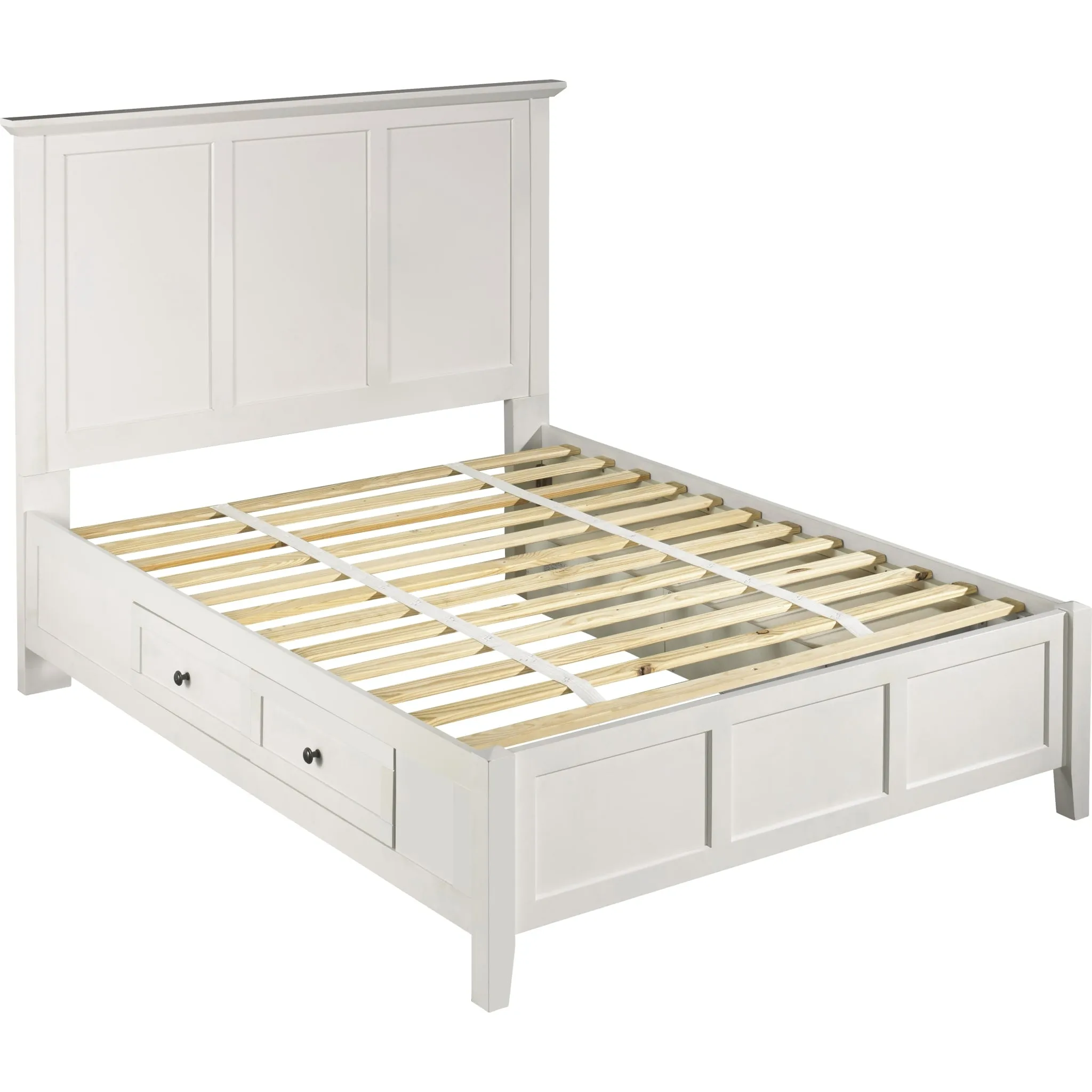 Paragon Four Drawer Wood Storage Bed in White Modus