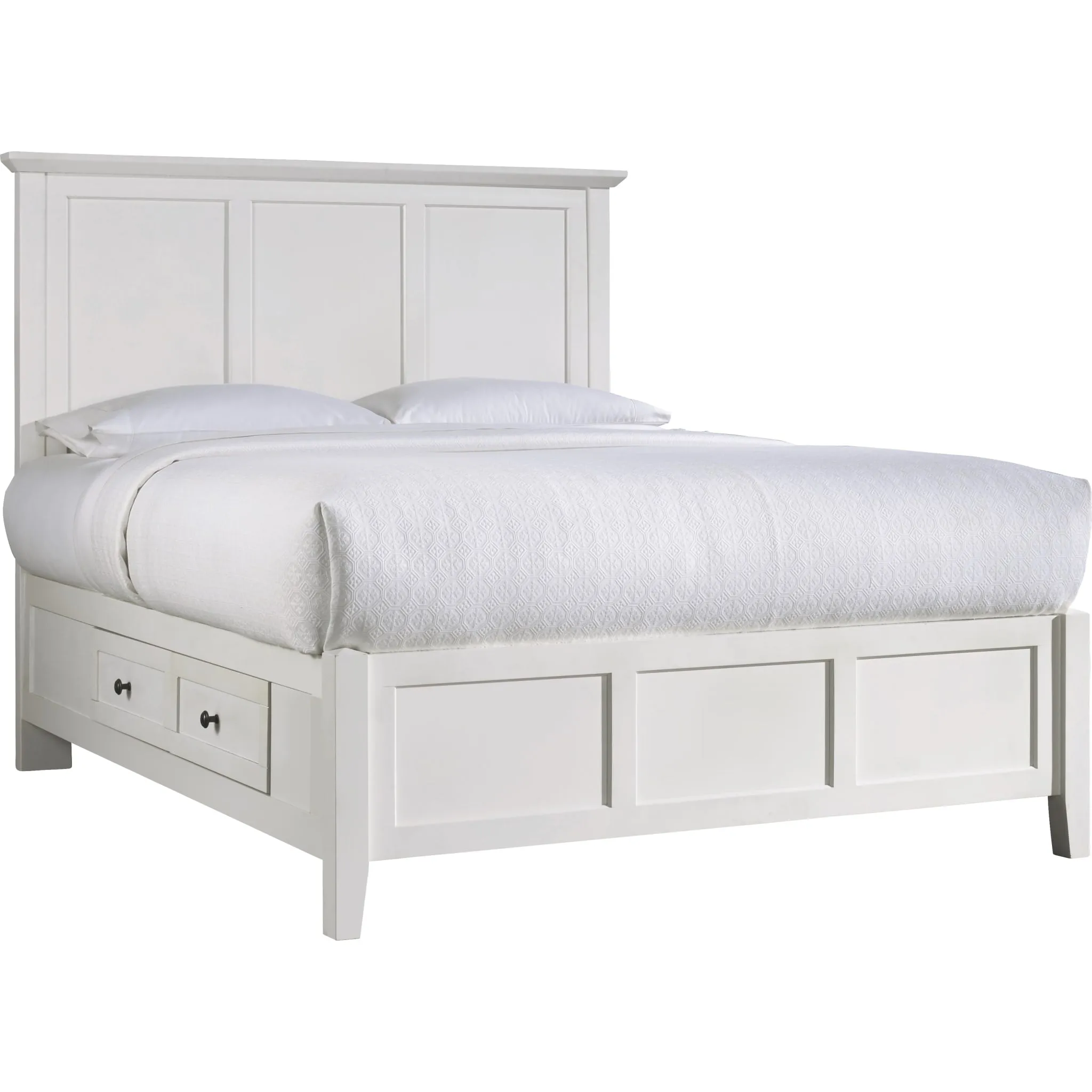 Paragon Four Drawer Wood Storage Bed in White Modus