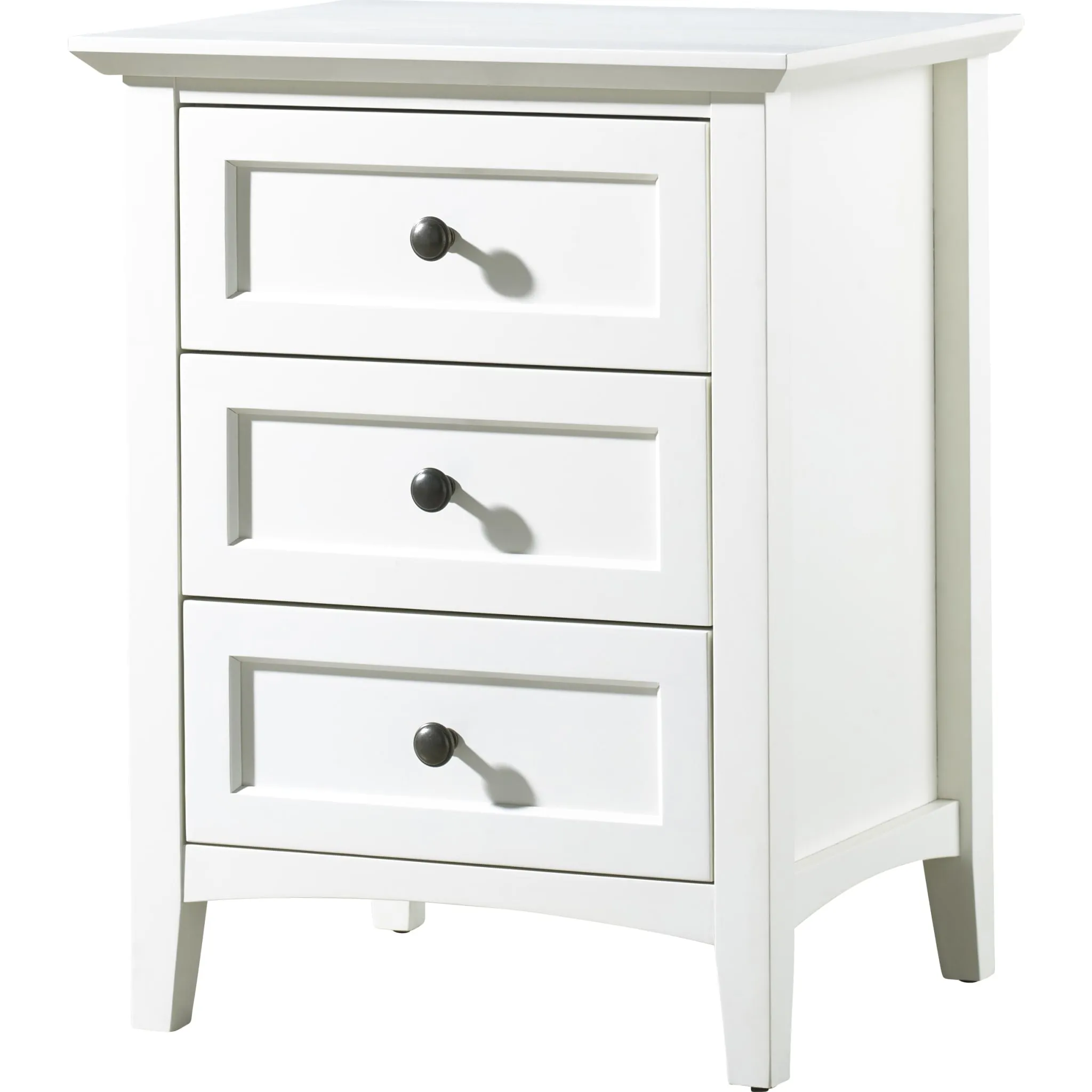 Paragon Three Drawer Nightstand in White Modus