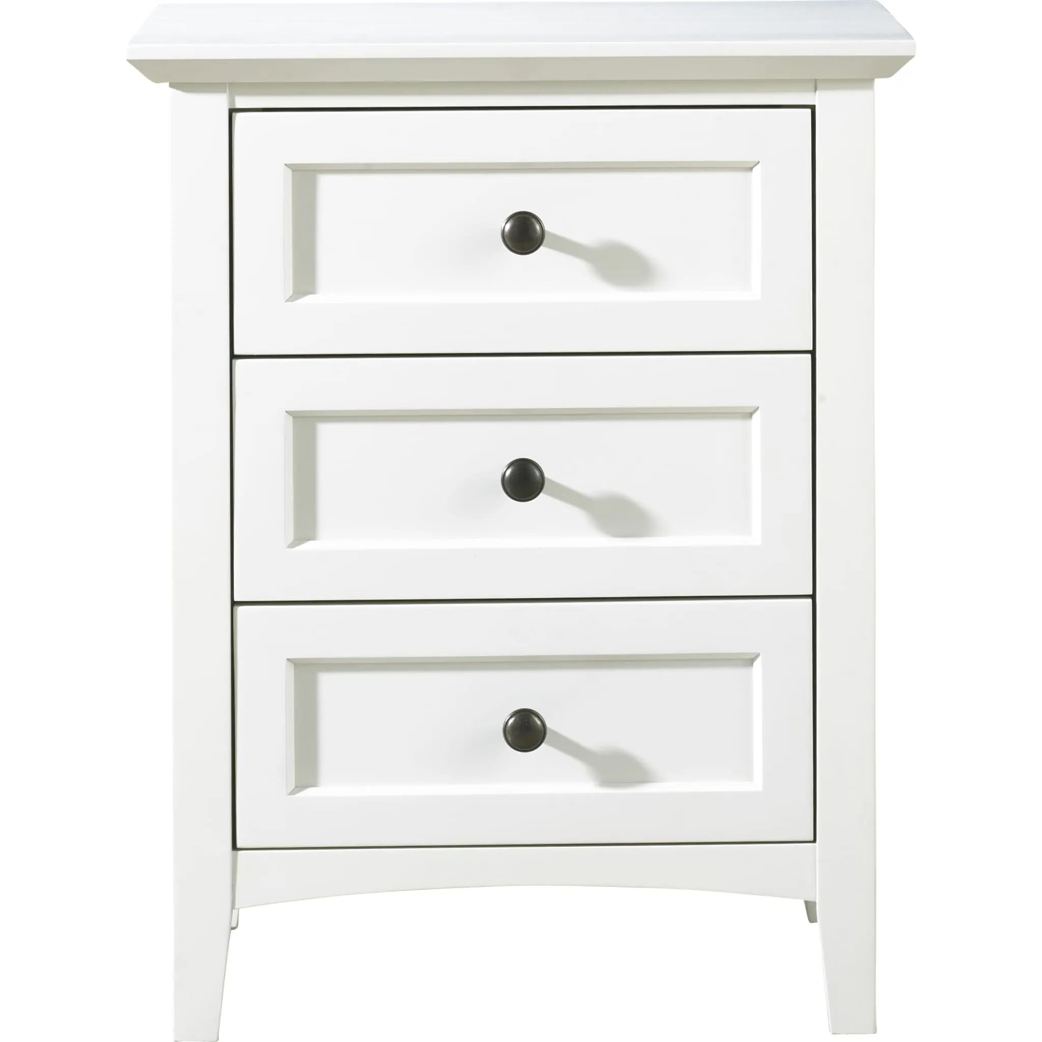Paragon Three Drawer Nightstand in White Modus