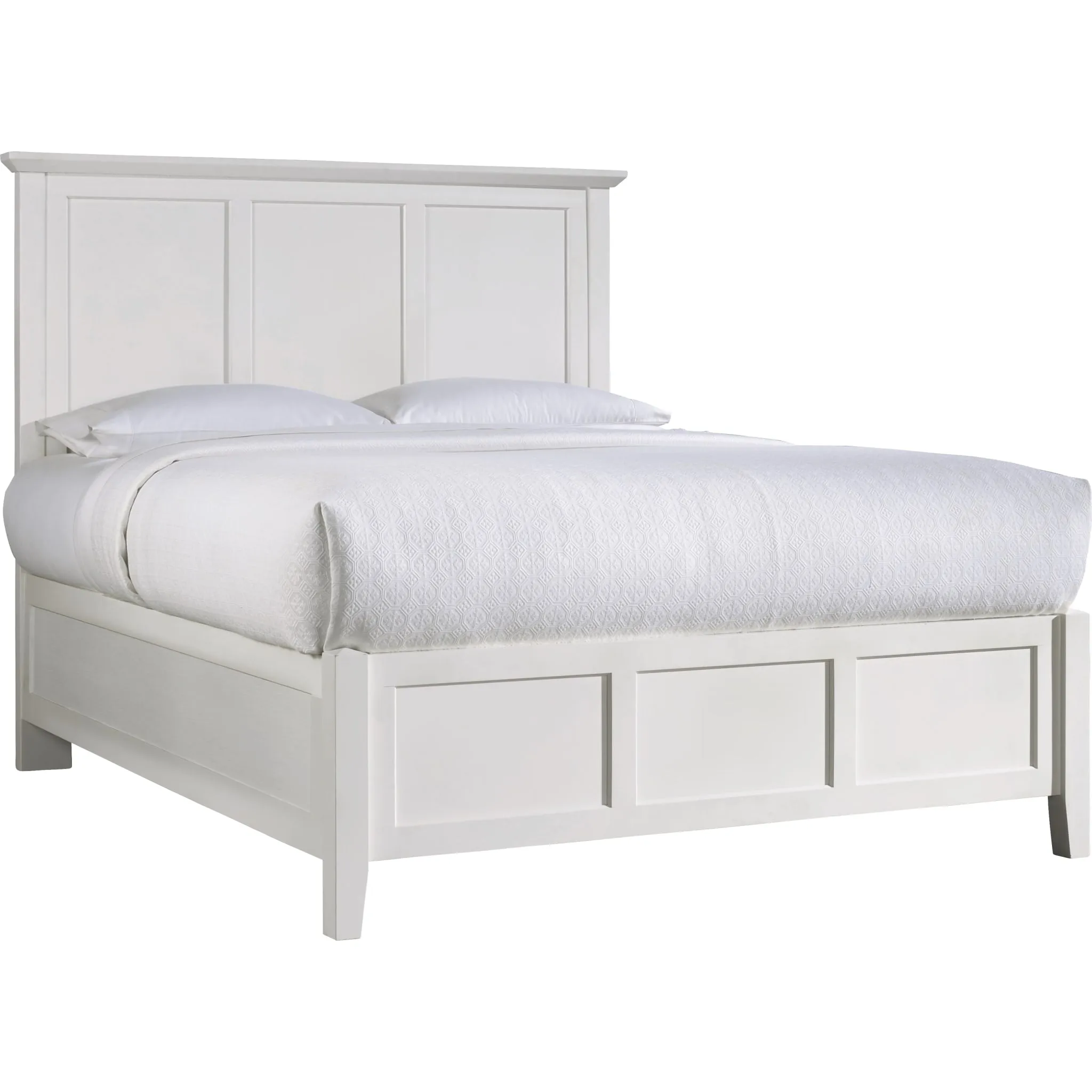 Paragon Wood Panel Bed in White Modus