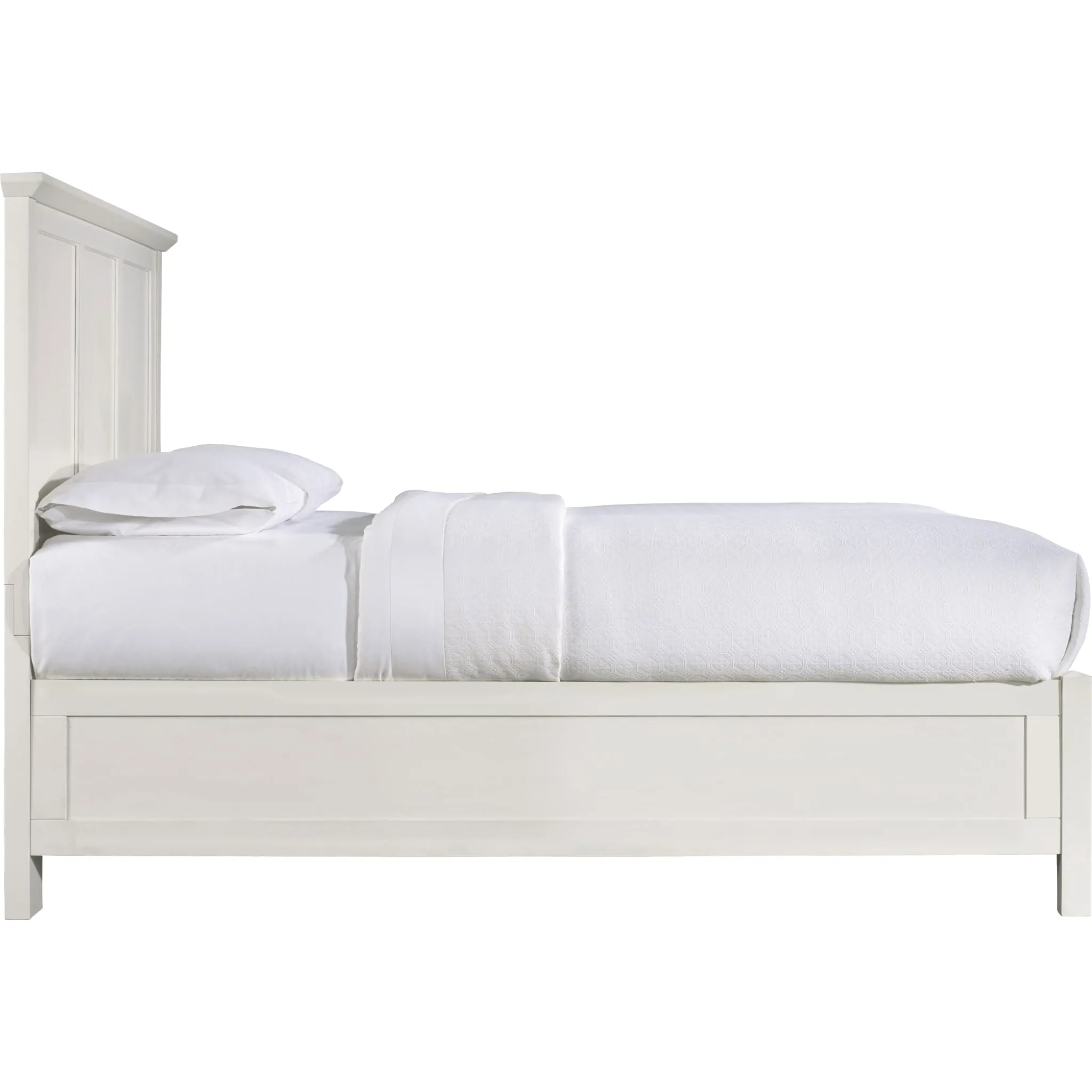 Paragon Wood Panel Bed in White Modus