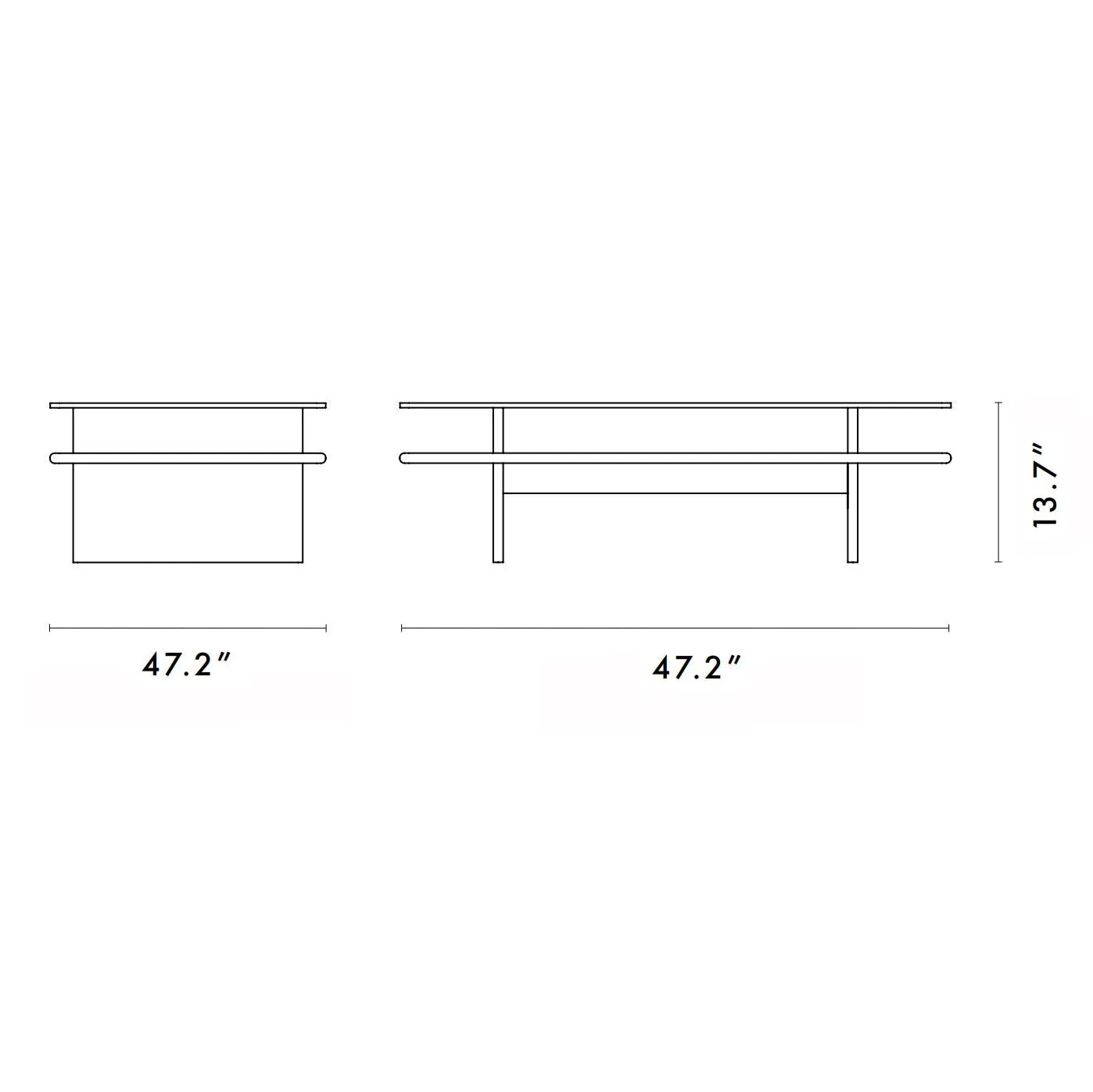 Parallel Rectangular Coffee Table