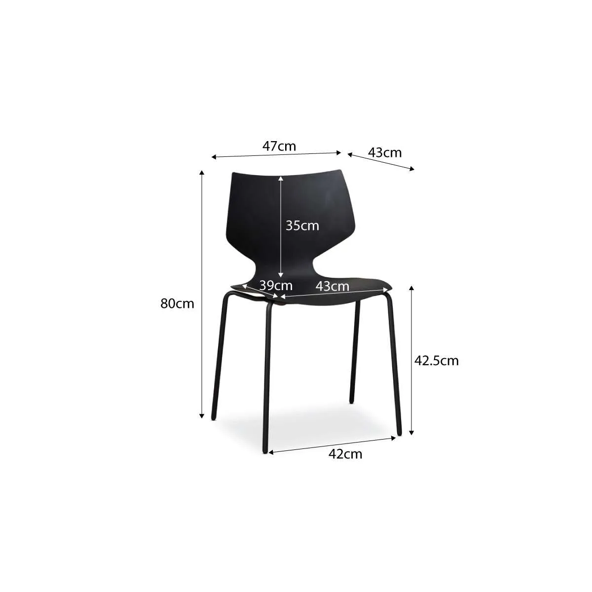 Pia Dining Chair - Black Set of Four Bundle Mocka