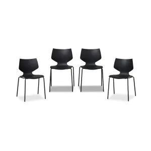 Pia Dining Chair - Black Set of Four Bundle Mocka