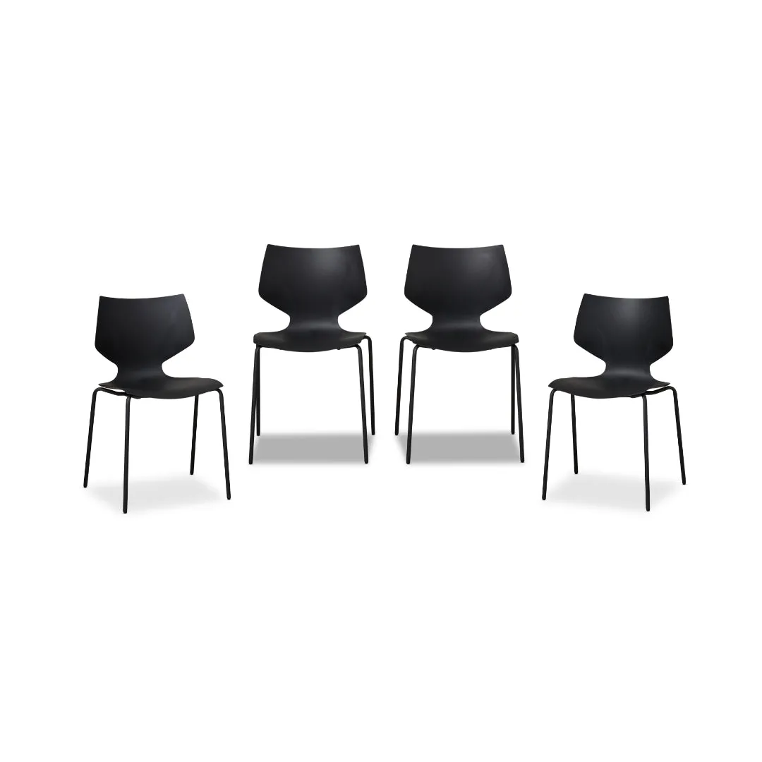 Pia Dining Chair - Black Set of Four Bundle Mocka