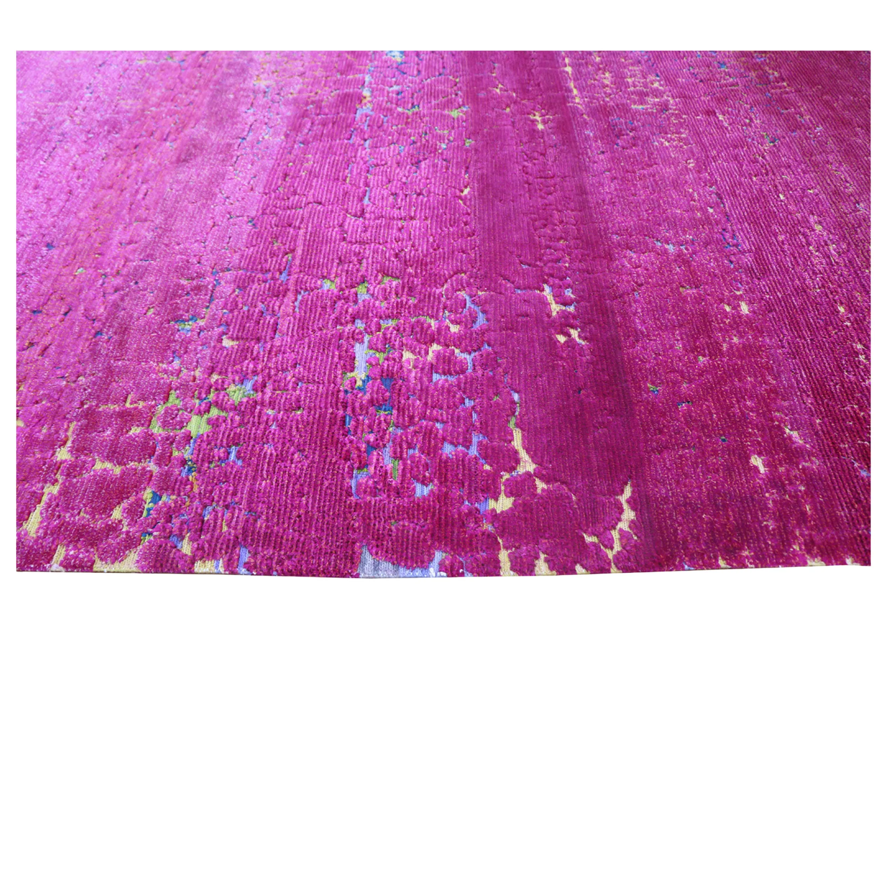 Pink Nu Vibrant Silk Tibetan Rug