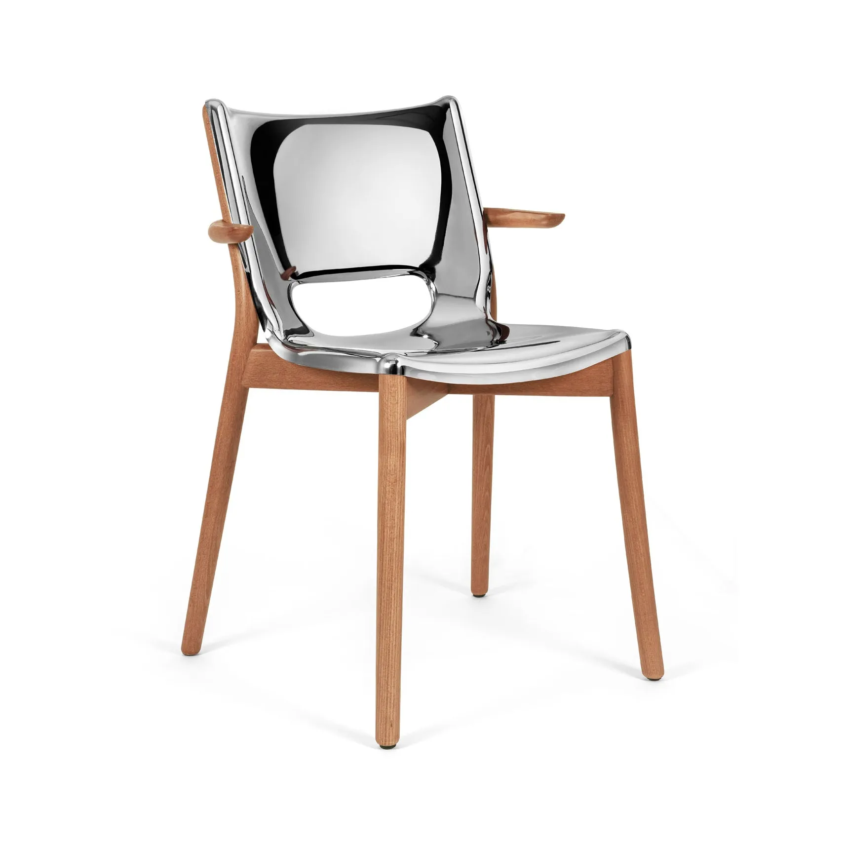 Pole Dining Chair with Armrest