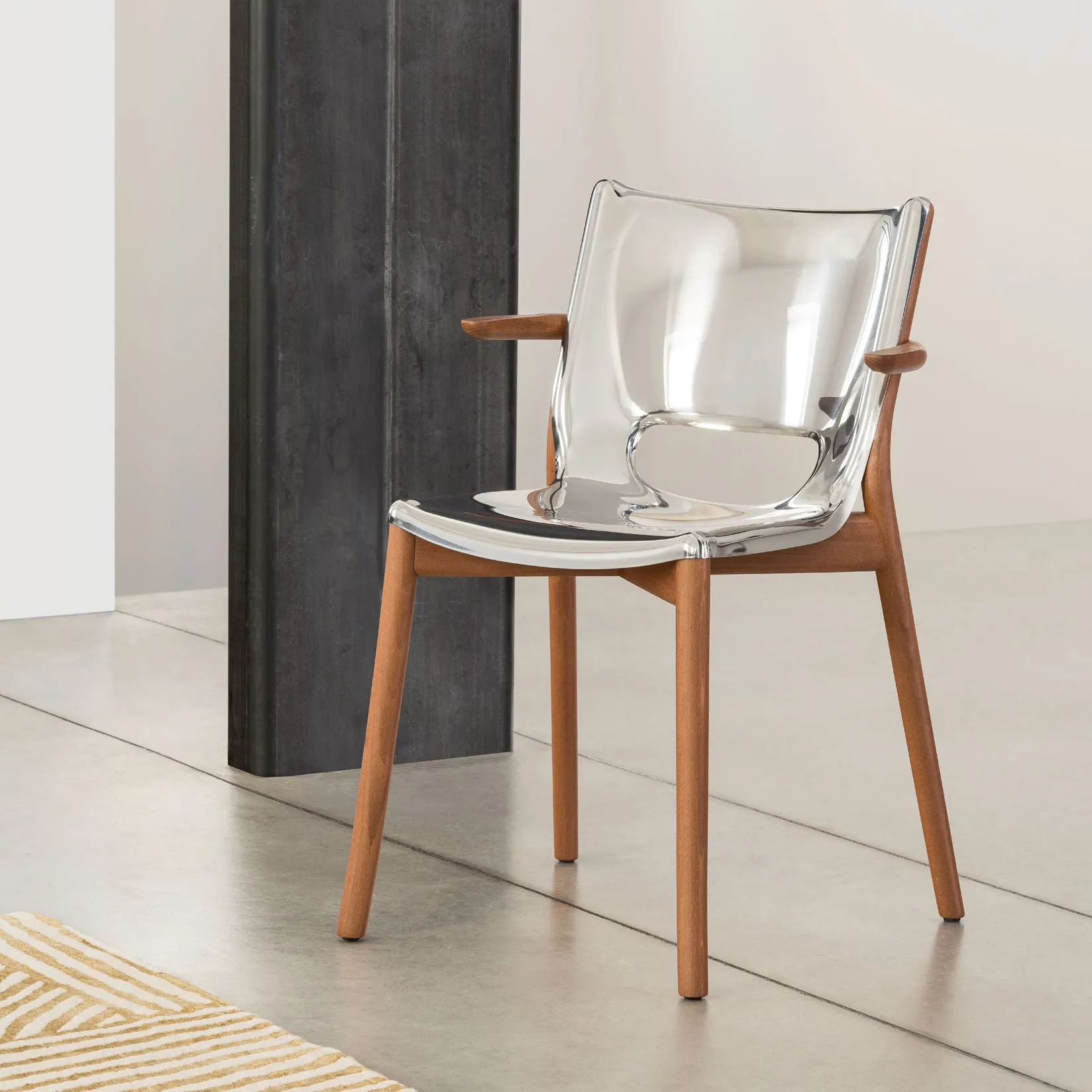 Pole Dining Chair with Armrest