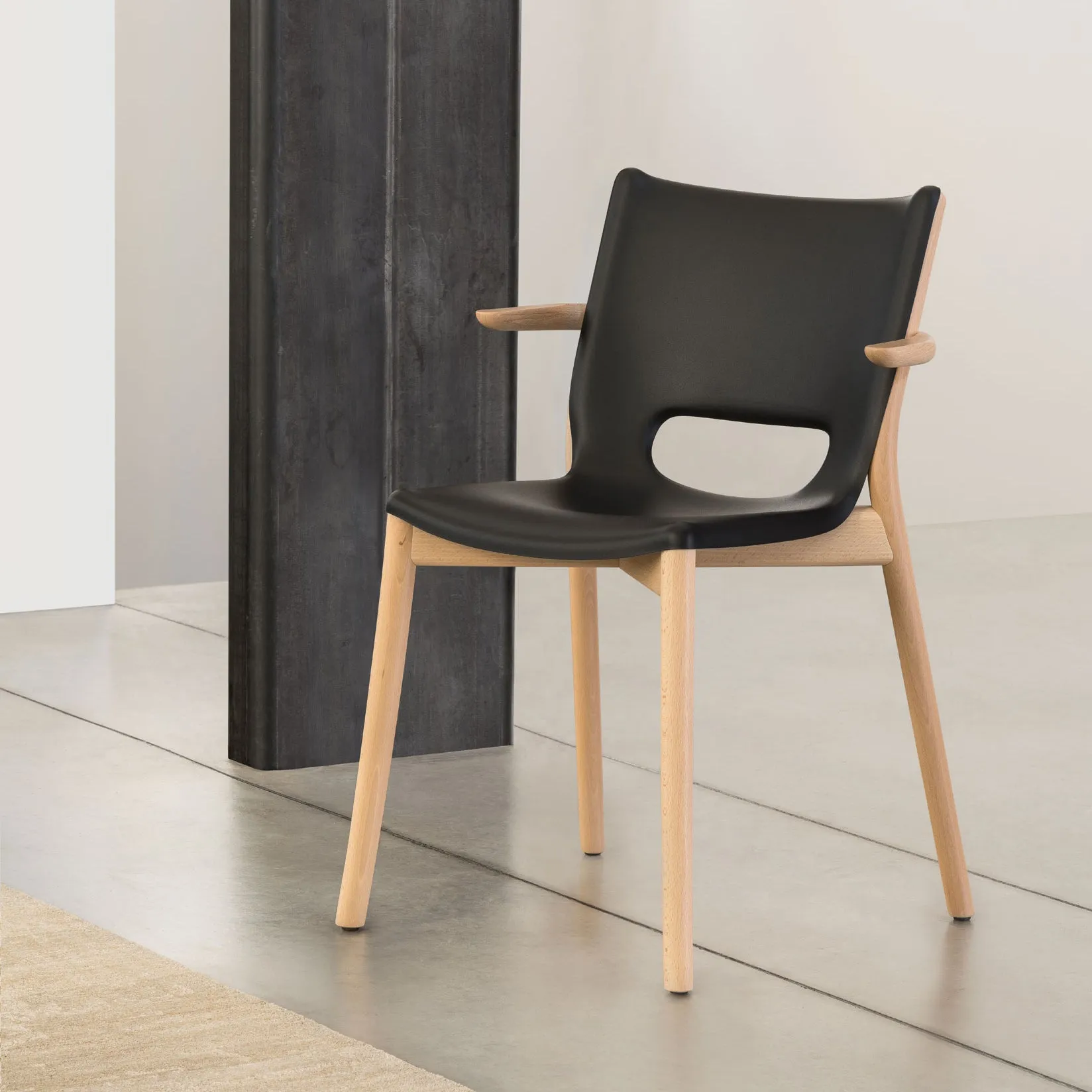 Pole Dining Chair with Armrest
