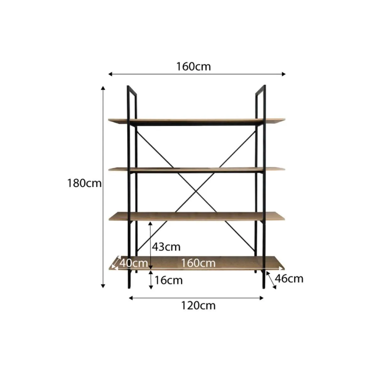 Porto Bookcase - Black Mocka