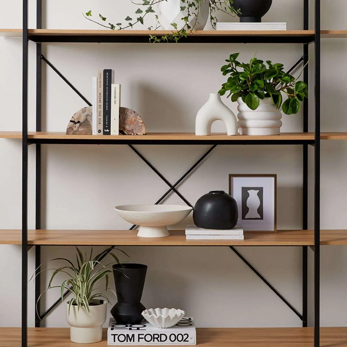 Porto Bookcase - Black Mocka