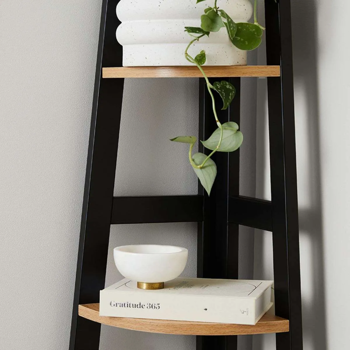 Porto Corner Shelves - Black Mocka
