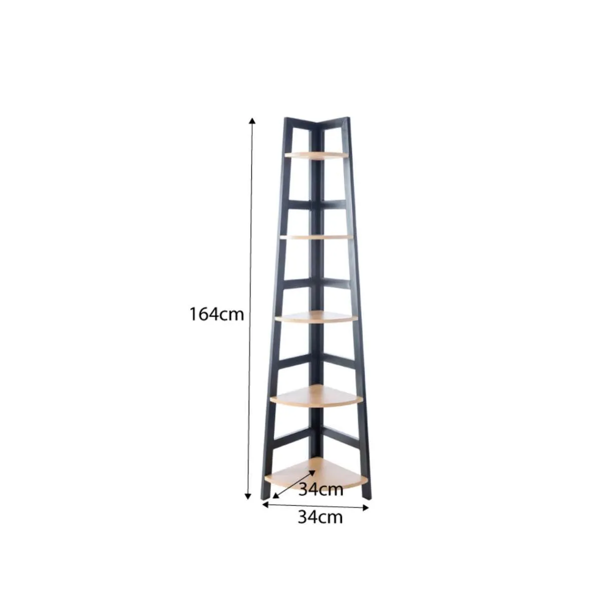 Porto Corner Shelves - Black Mocka